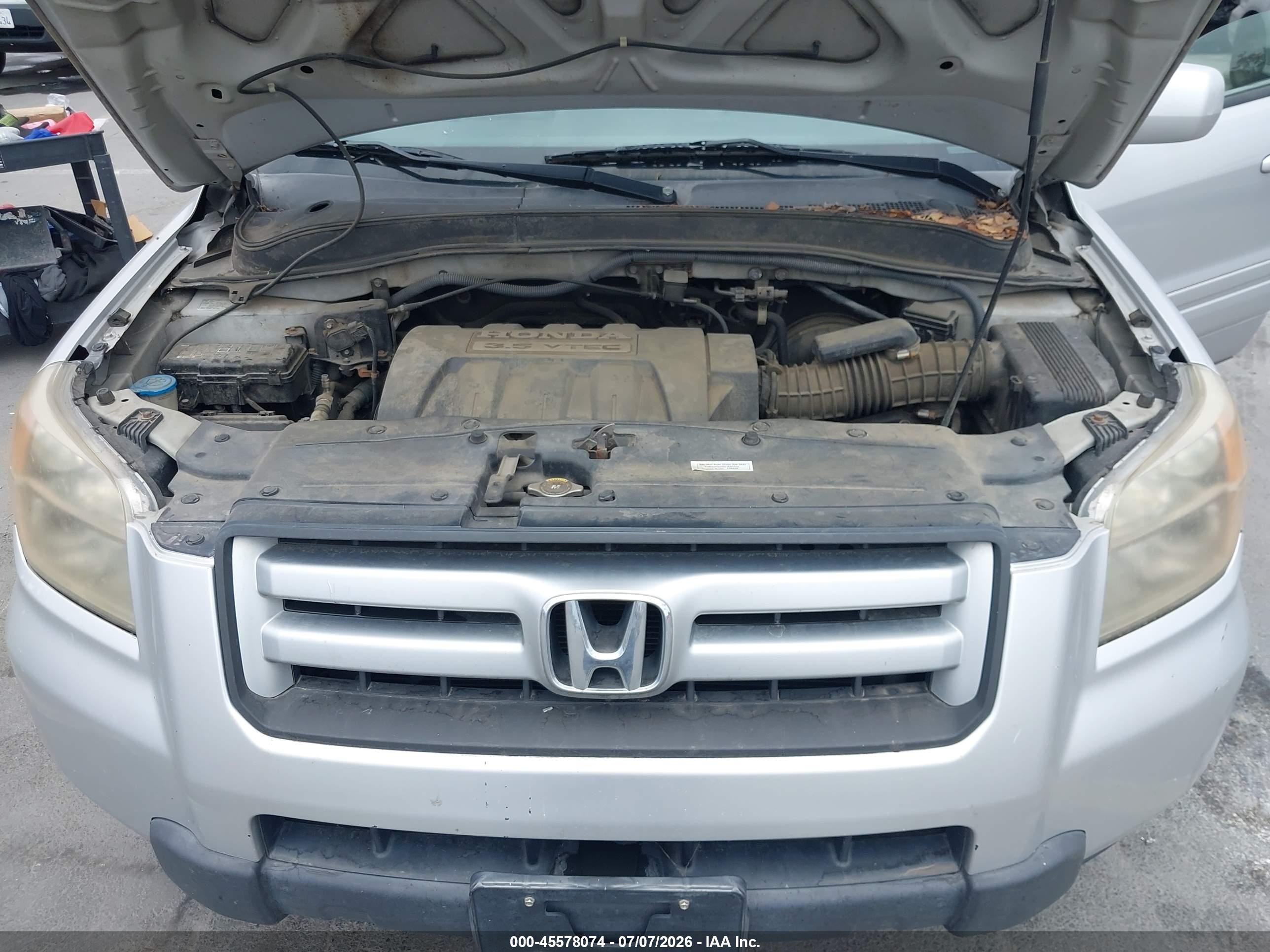 2007 Honda Pilot Ex-l Silver vin: 2HKYF18777H505636