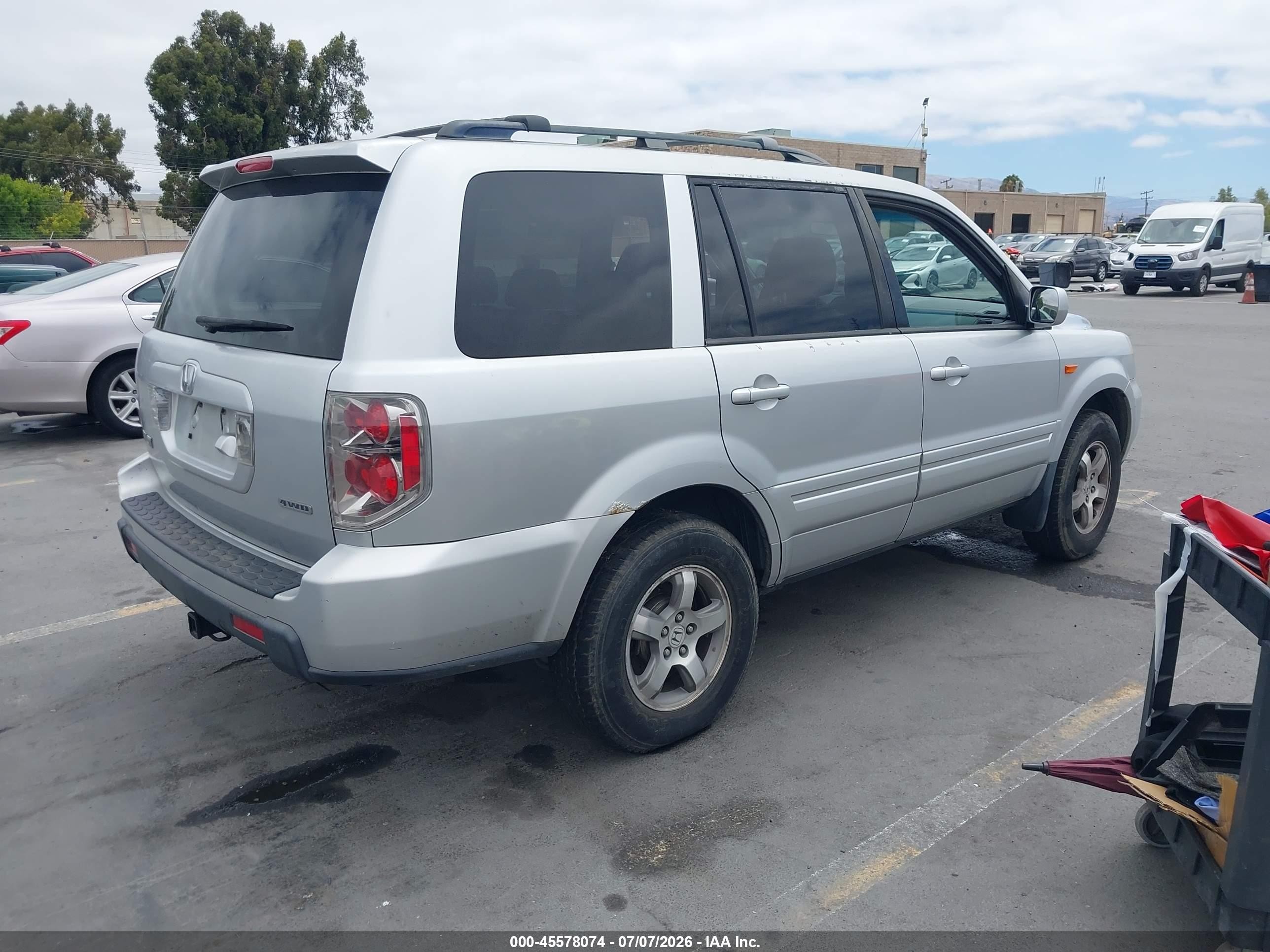 2007 Honda Pilot Ex-l Silver vin: 2HKYF18777H505636
