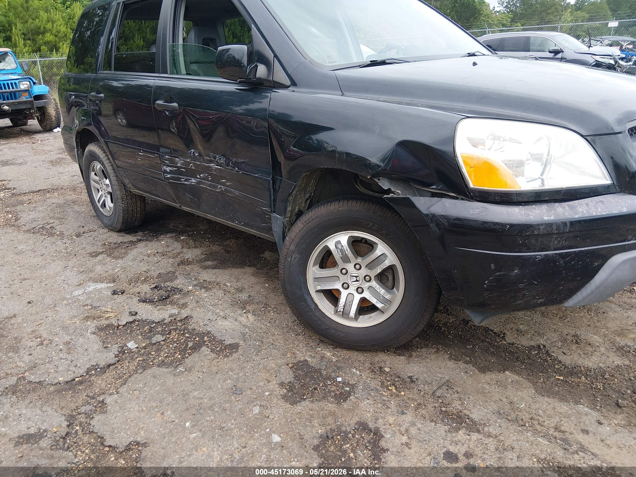 2004 Honda Pilot Ex-l Black vin: 2HKYF18784H600489