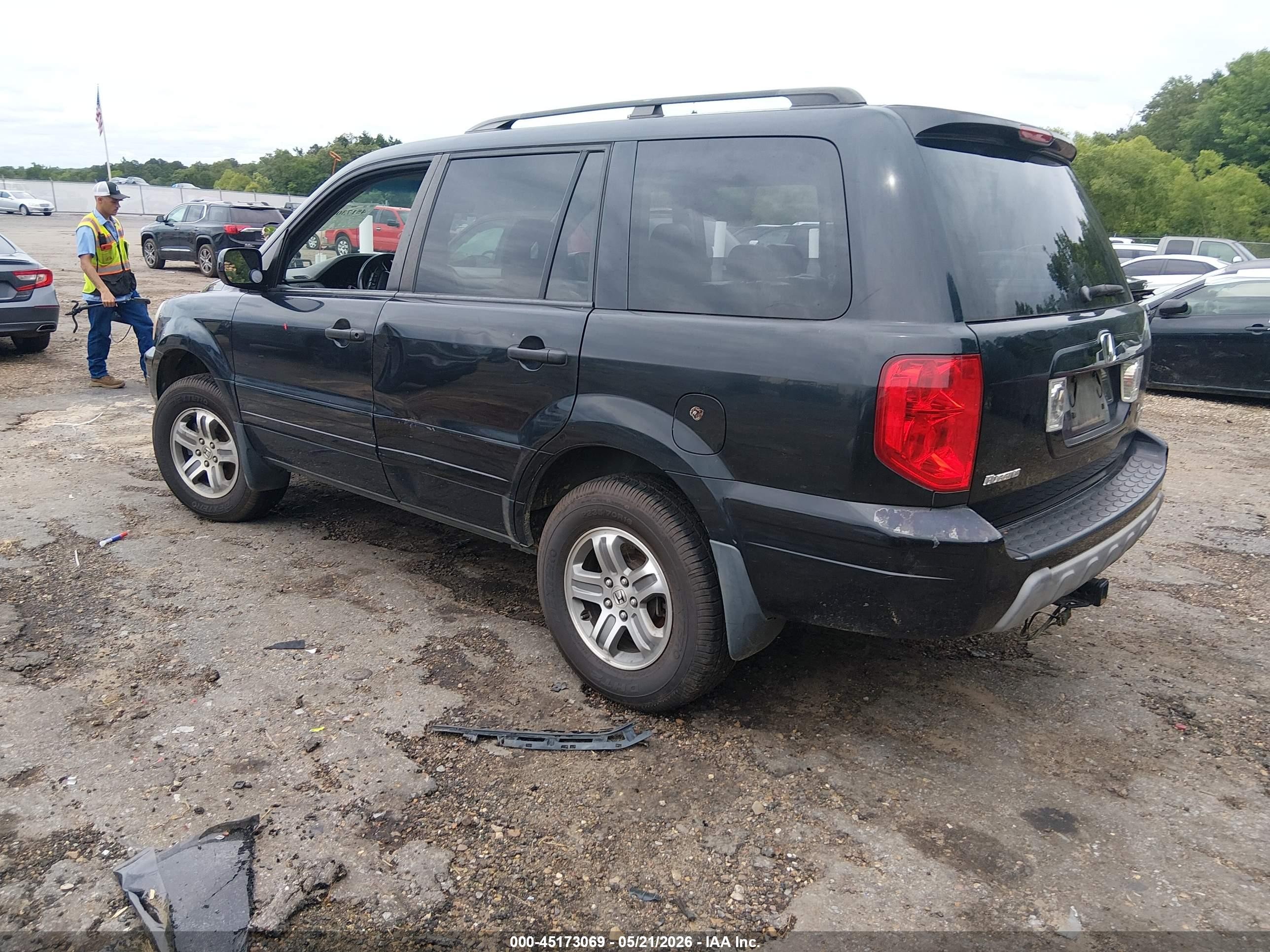 2004 Honda Pilot Ex-l Black vin: 2HKYF18784H600489