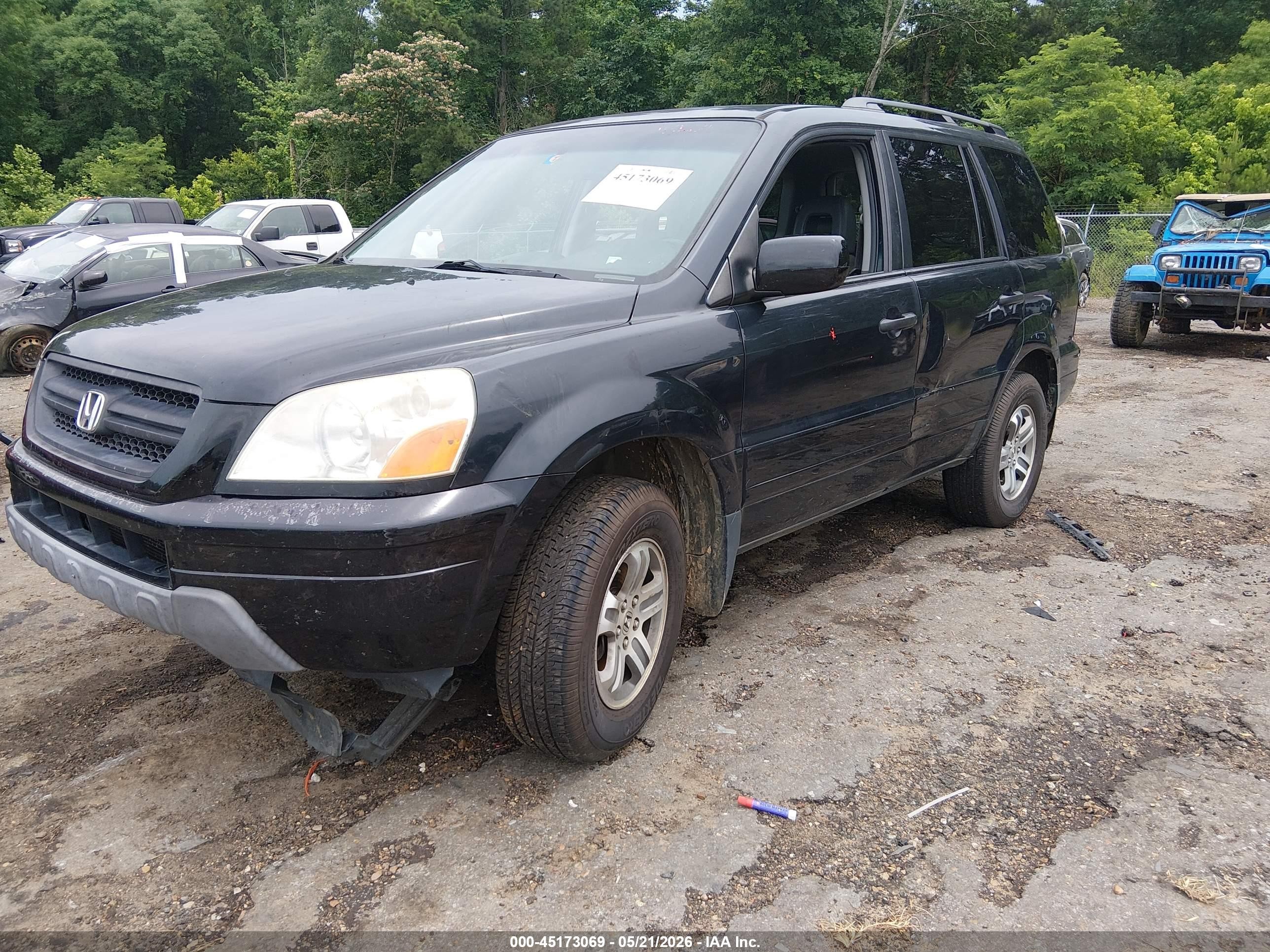 2004 Honda Pilot Ex-l Black vin: 2HKYF18784H600489