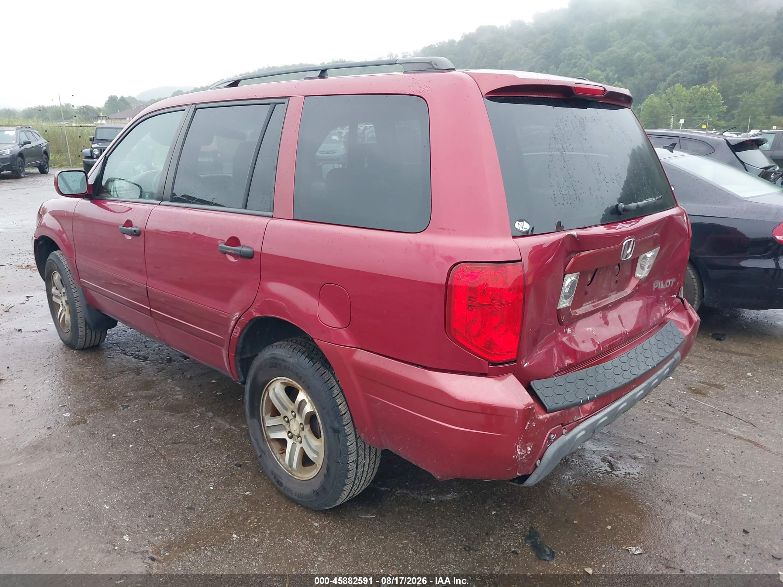 2004 Honda Pilot Ex-l Red vin: 2HKYF18784H604784
