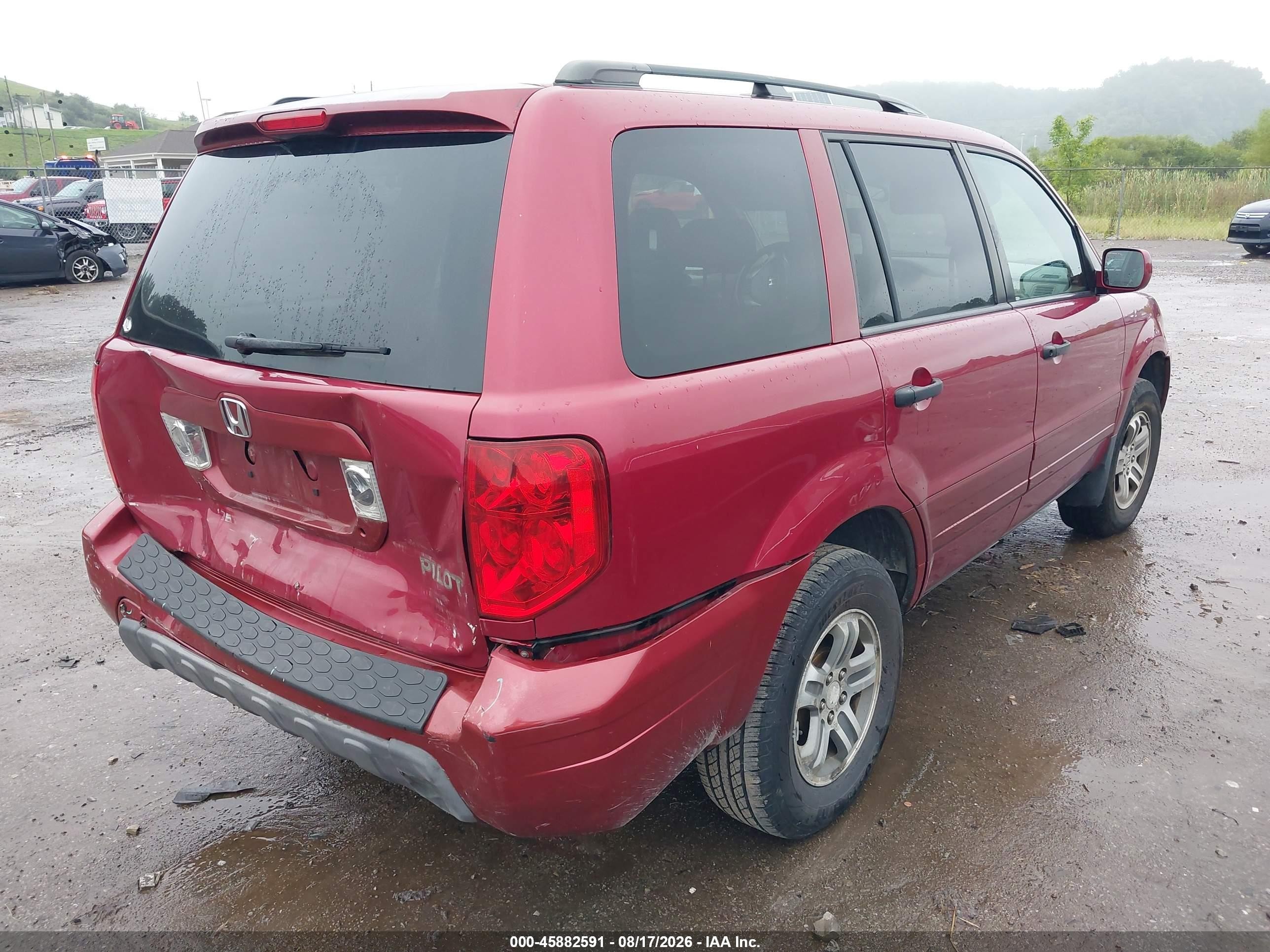2004 Honda Pilot Ex-l Red vin: 2HKYF18784H604784
