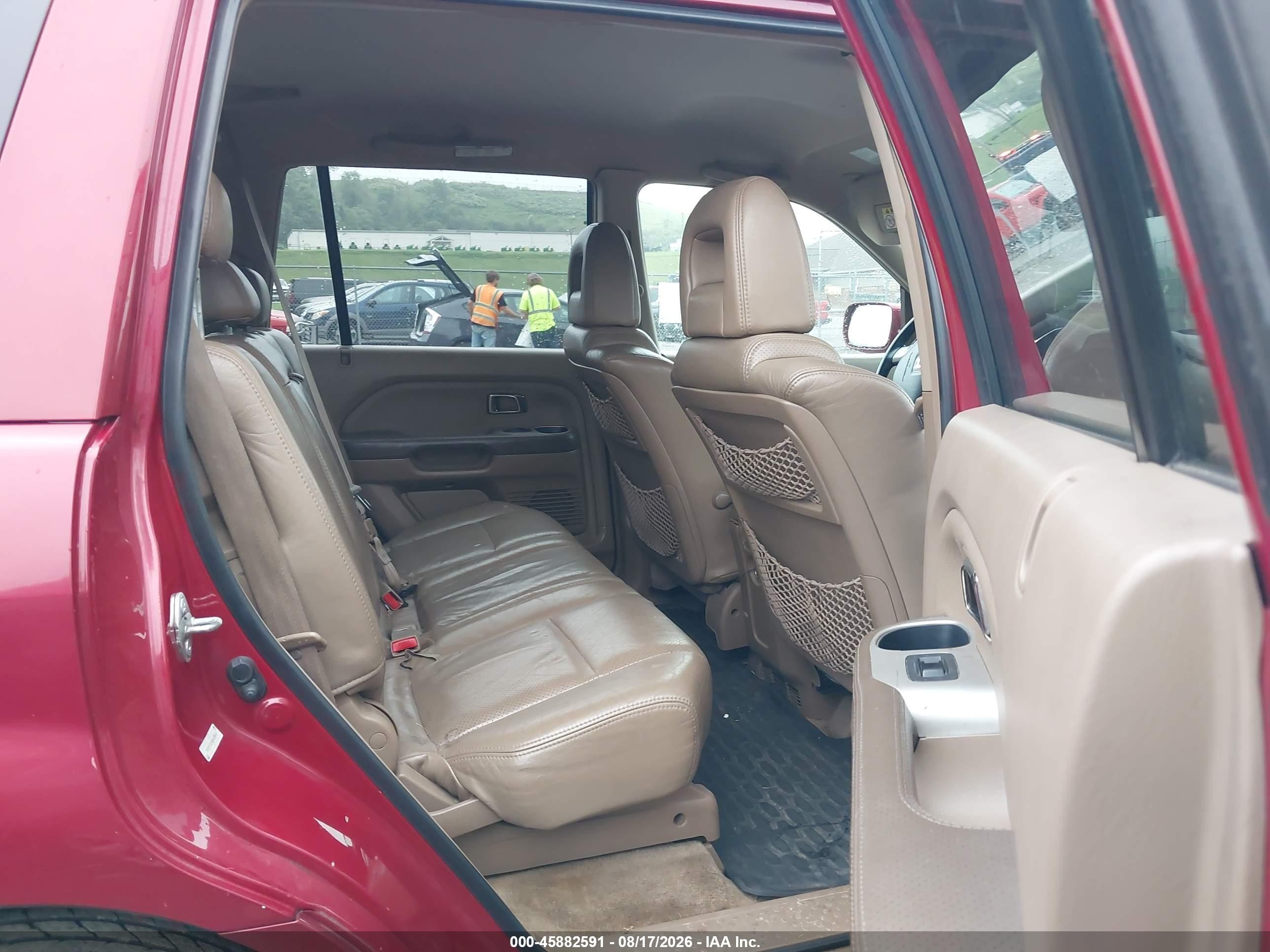 2004 Honda Pilot Ex-l Red vin: 2HKYF18784H604784