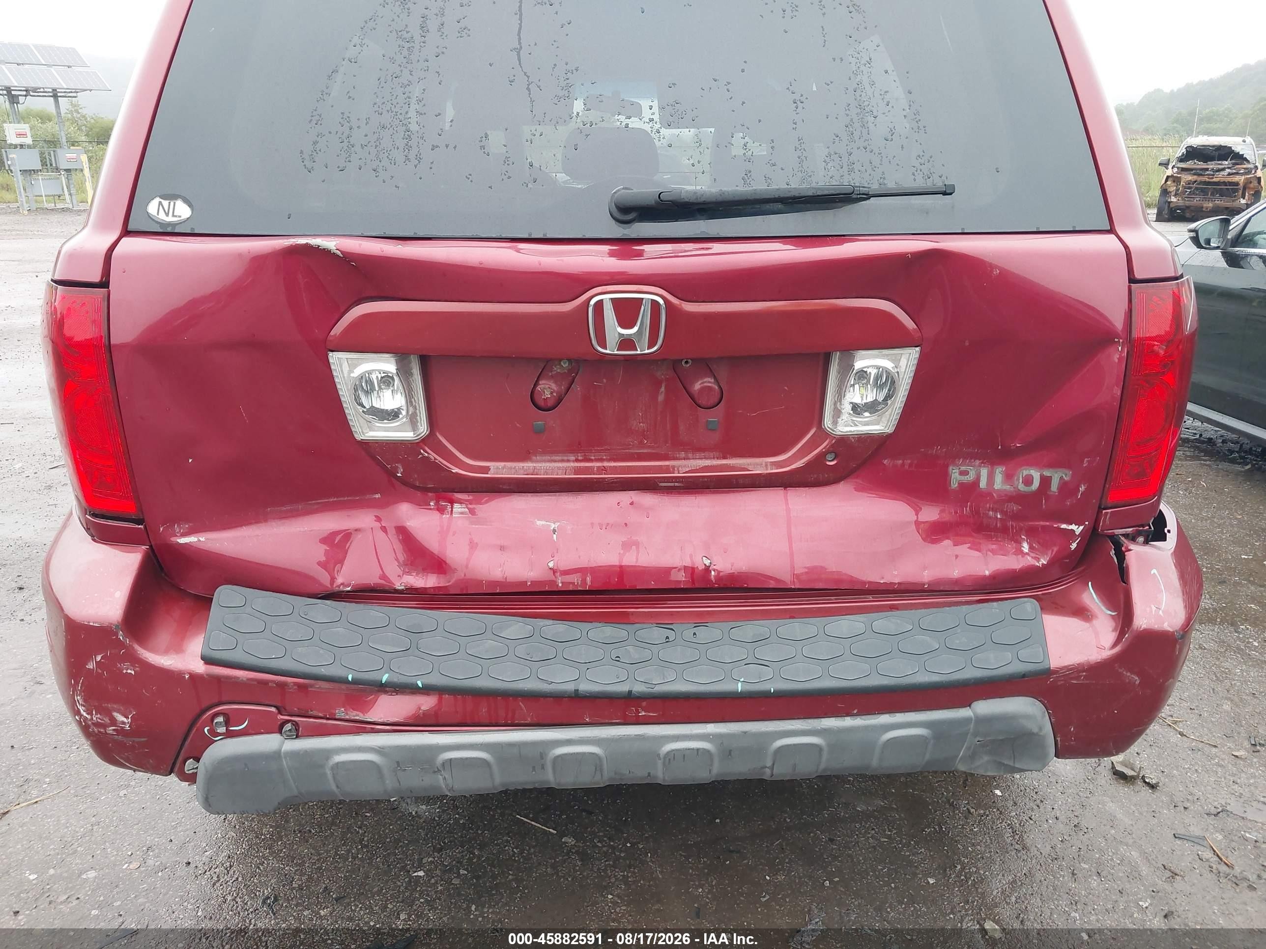 2004 Honda Pilot Ex-l Red vin: 2HKYF18784H604784