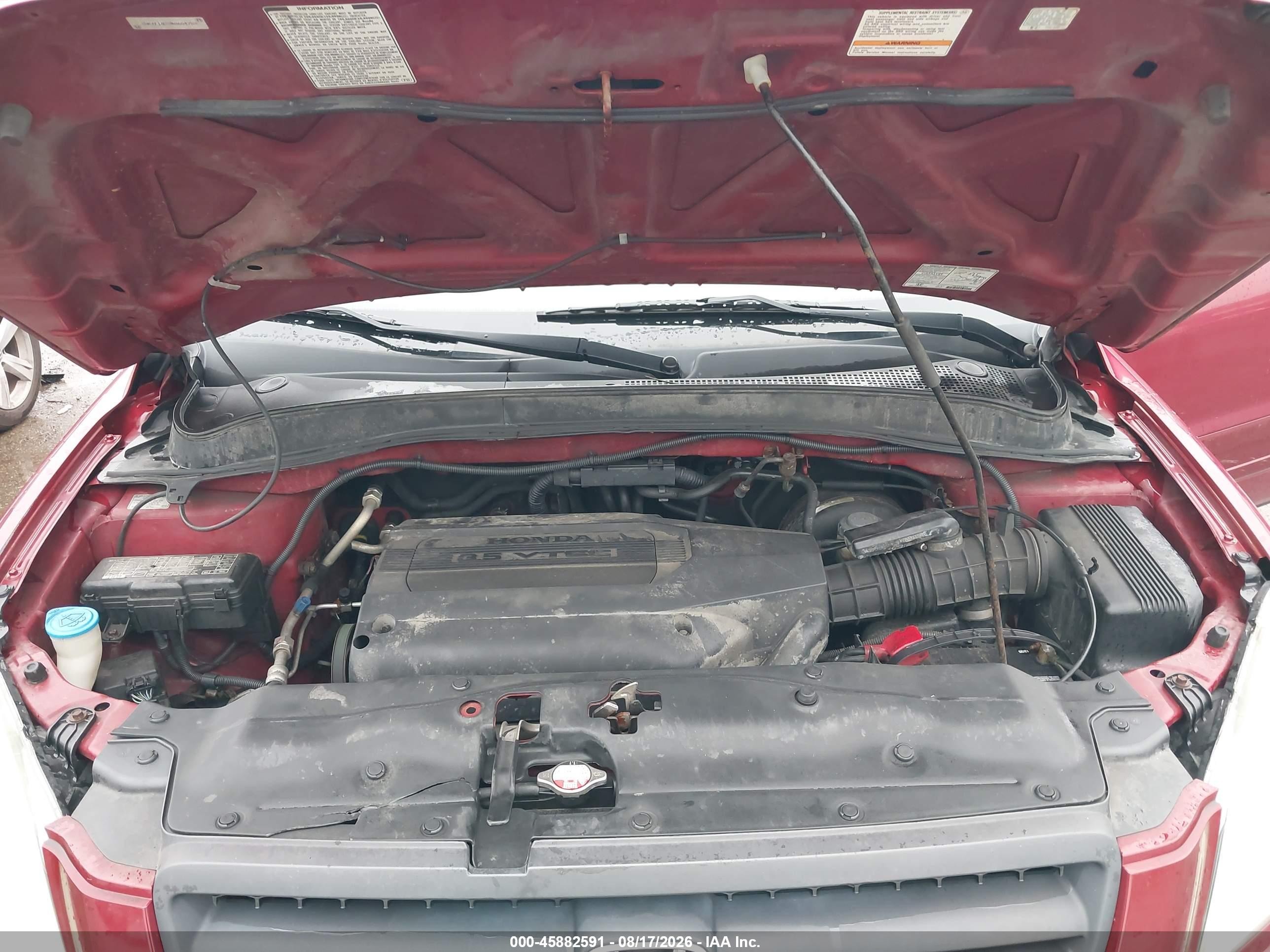 2004 Honda Pilot Ex-l Red vin: 2HKYF18784H604784