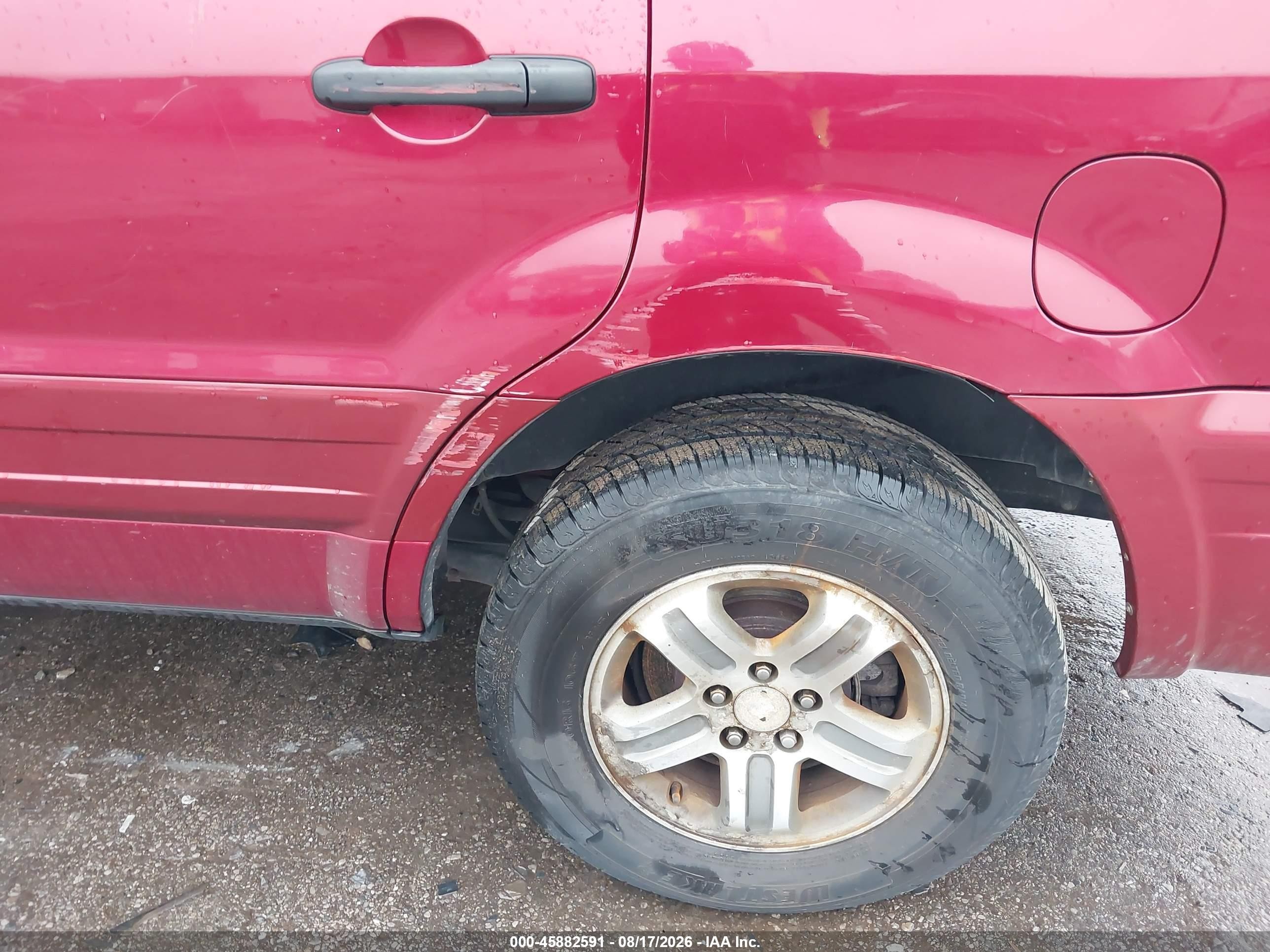 2004 Honda Pilot Ex-l Red vin: 2HKYF18784H604784