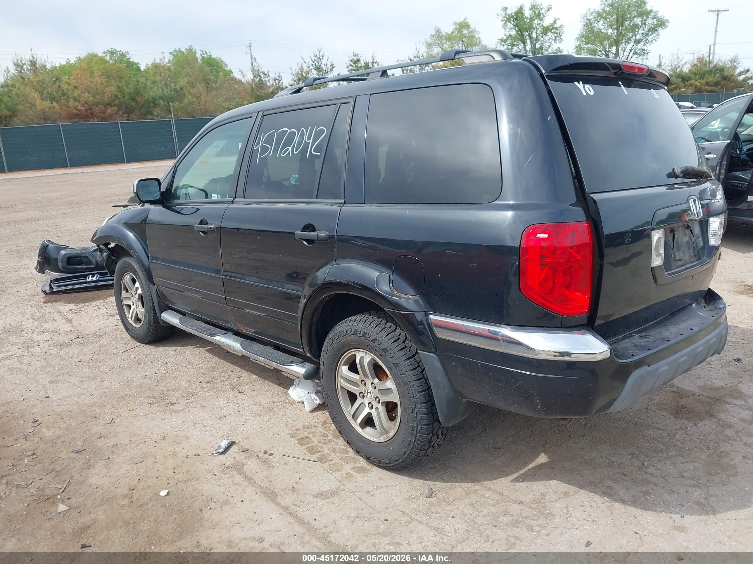 2004 Honda Pilot Ex-l Black vin: 2HKYF18794H589664
