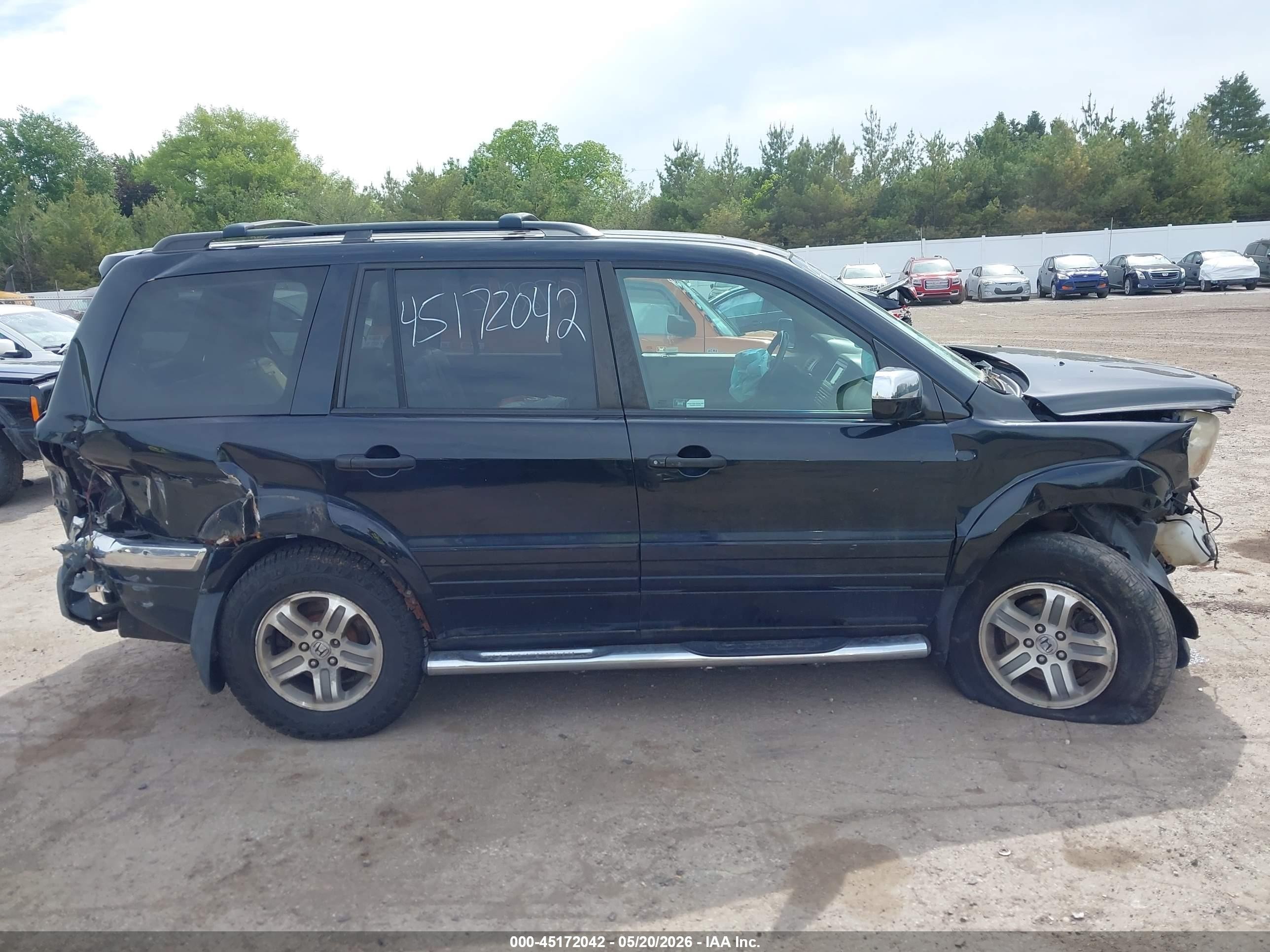 2004 Honda Pilot Ex-l Black vin: 2HKYF18794H589664