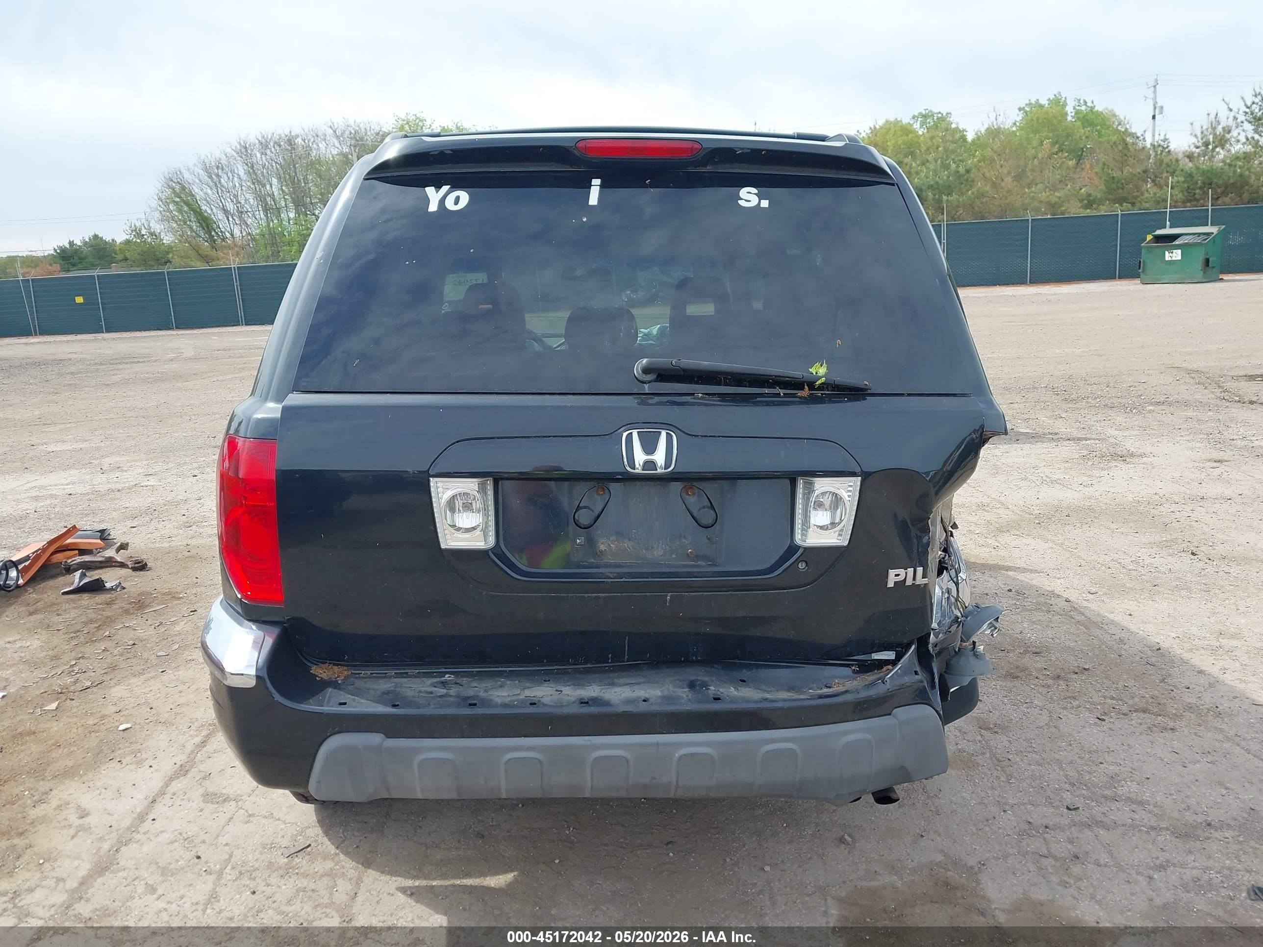 2004 Honda Pilot Ex-l Black vin: 2HKYF18794H589664