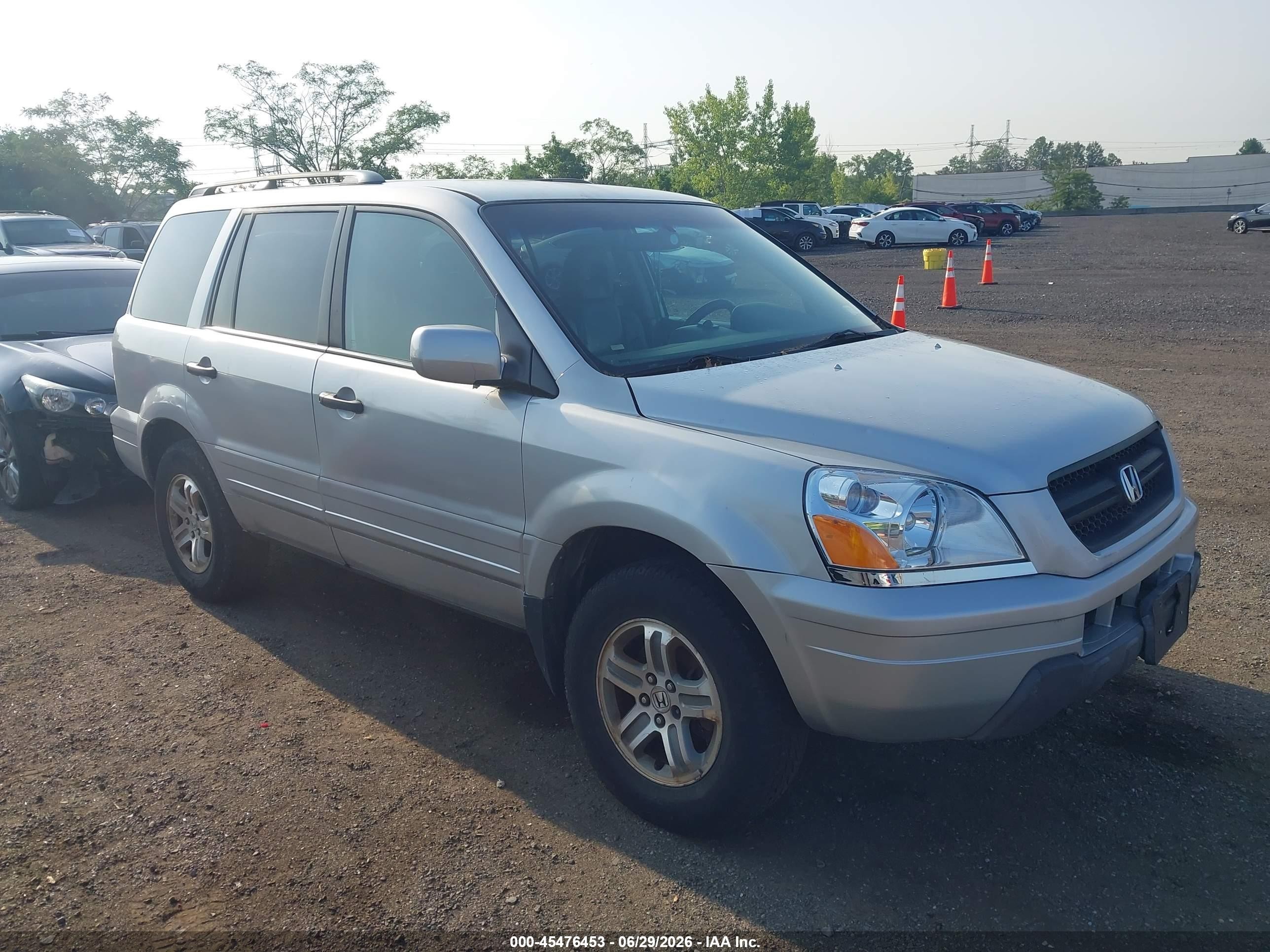 2004 Honda Pilot Ex-l Silver vin: 2HKYF18794H597134