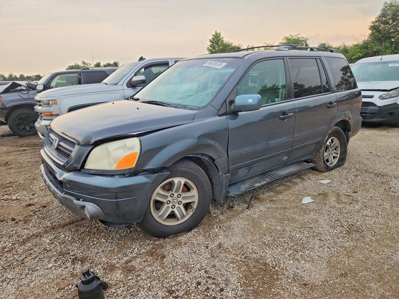 2005 Honda Pilot Exl Gray vin: 2HKYF18795H522824