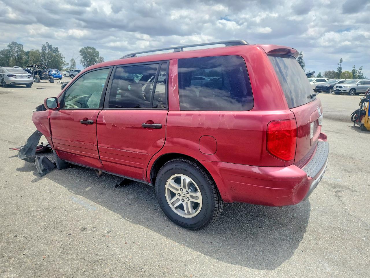 2005 Honda Pilot Exl Burgundy vin: 2HKYF18795H569903
