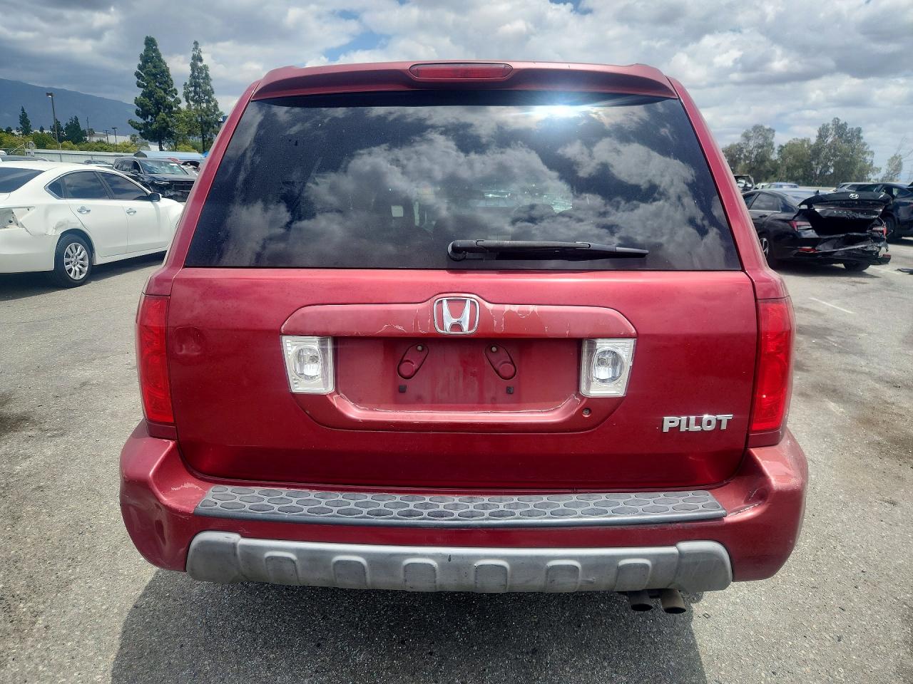 2005 Honda Pilot Exl Burgundy vin: 2HKYF18795H569903