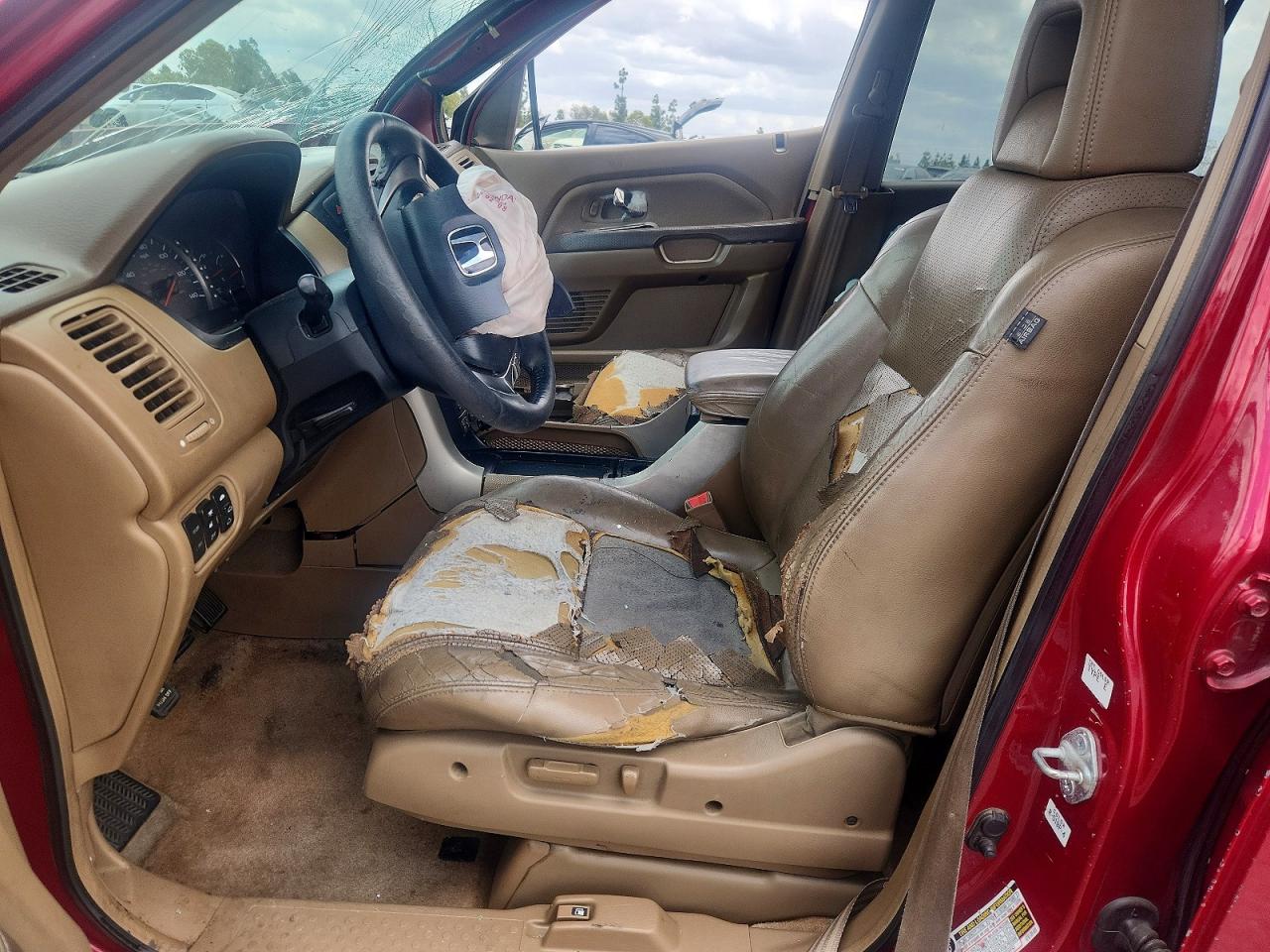 2005 Honda Pilot Exl Burgundy vin: 2HKYF18795H569903