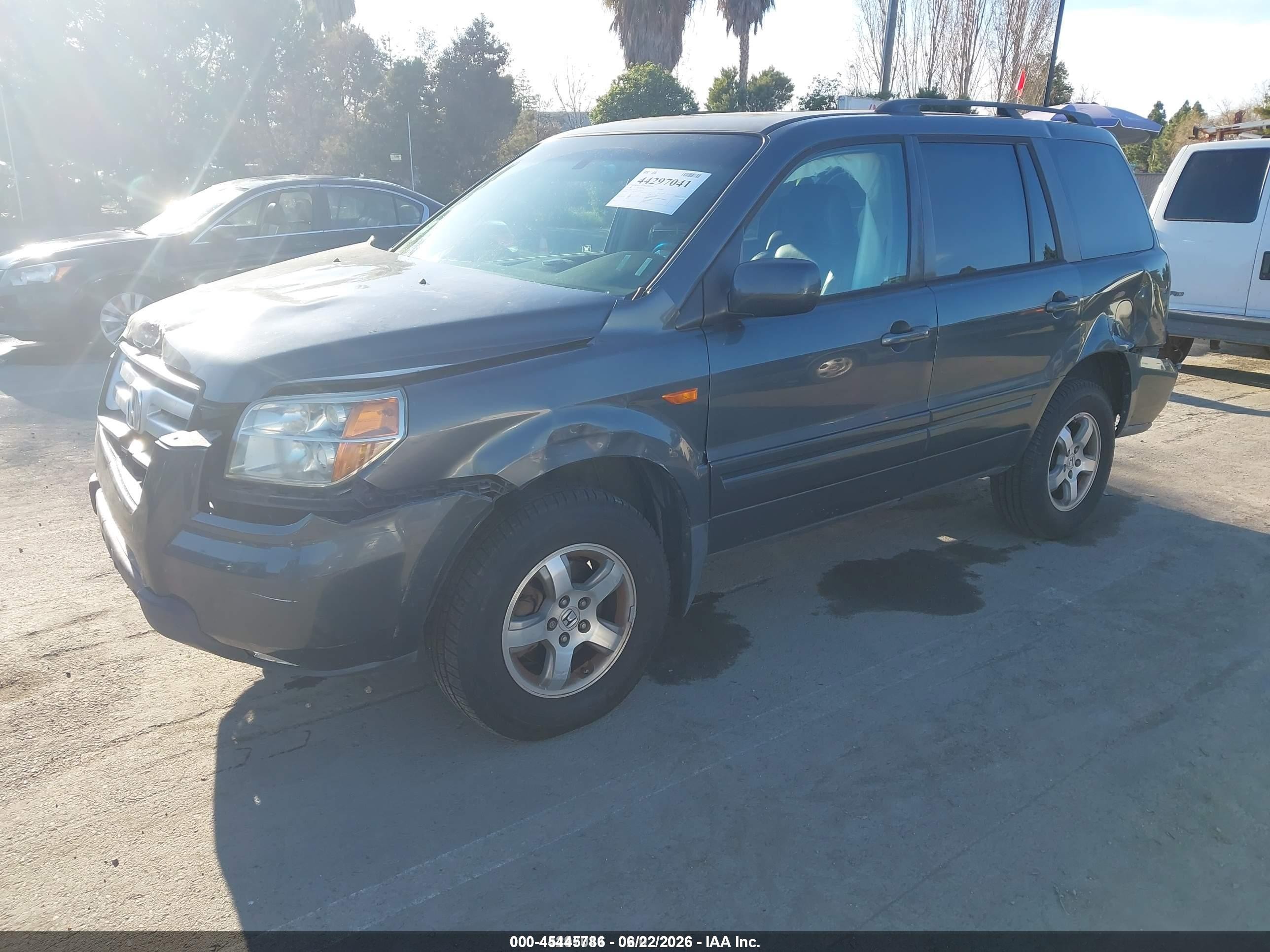 2006 Honda Pilot Ex-l Gray vin: 2HKYF18796H552651