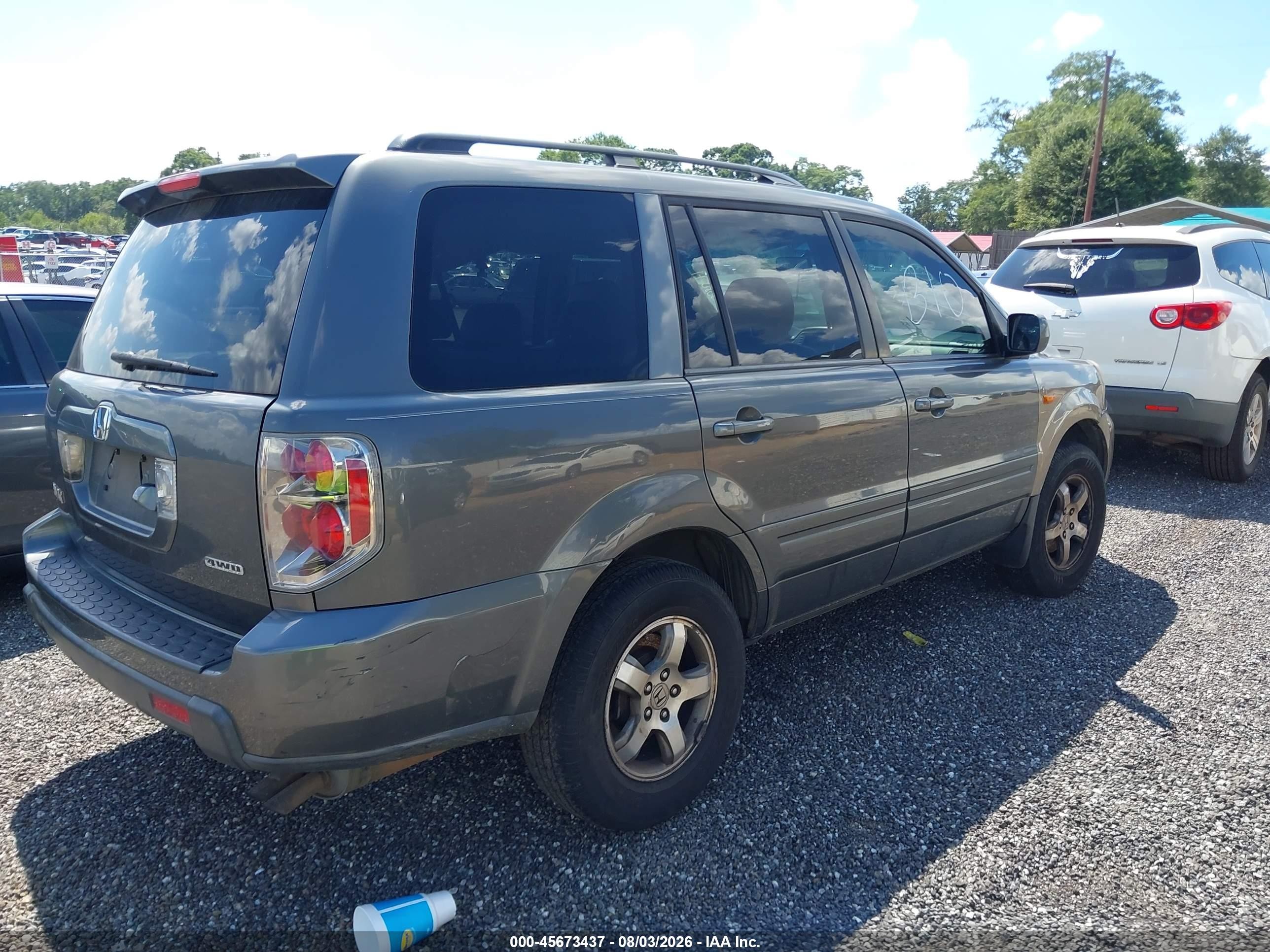 2007 Honda Pilot Ex-l Gray vin: 2HKYF18797H538671
