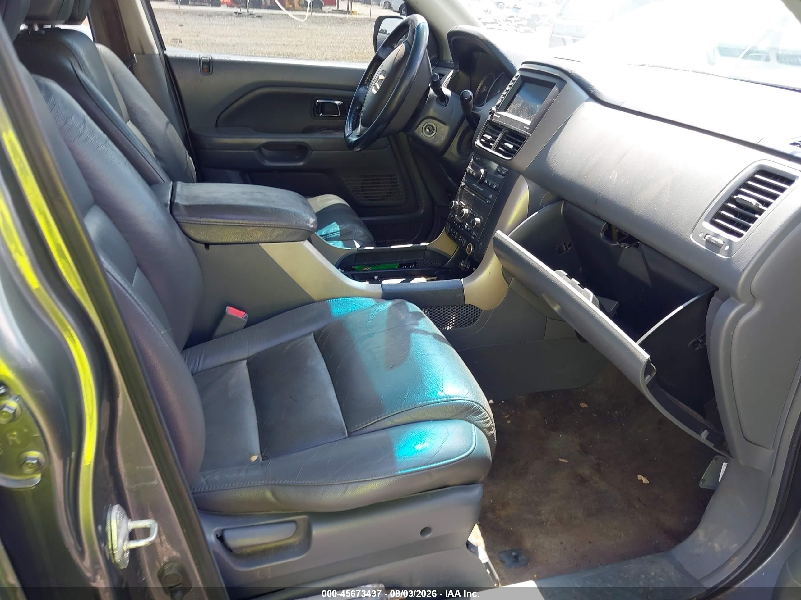 2007 Honda Pilot Ex-l Gray vin: 2HKYF18797H538671