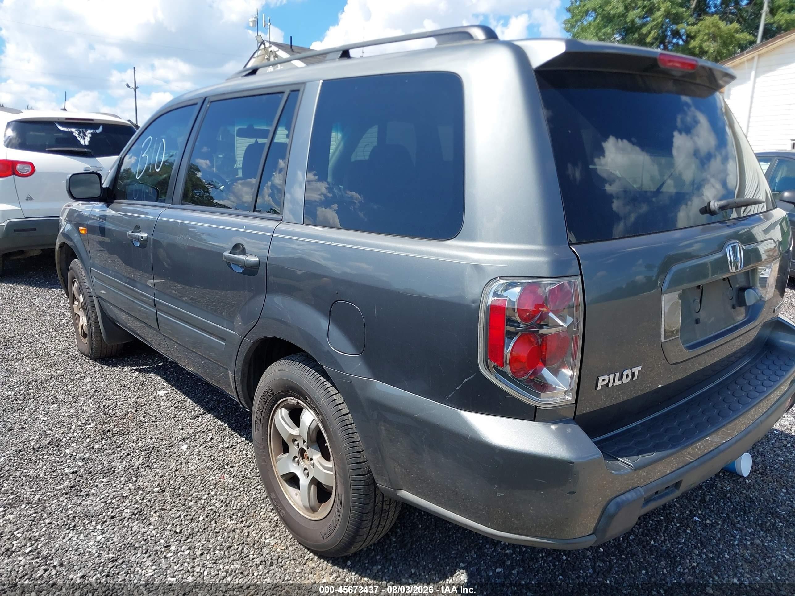 2007 Honda Pilot Ex-l Gray vin: 2HKYF18797H538671