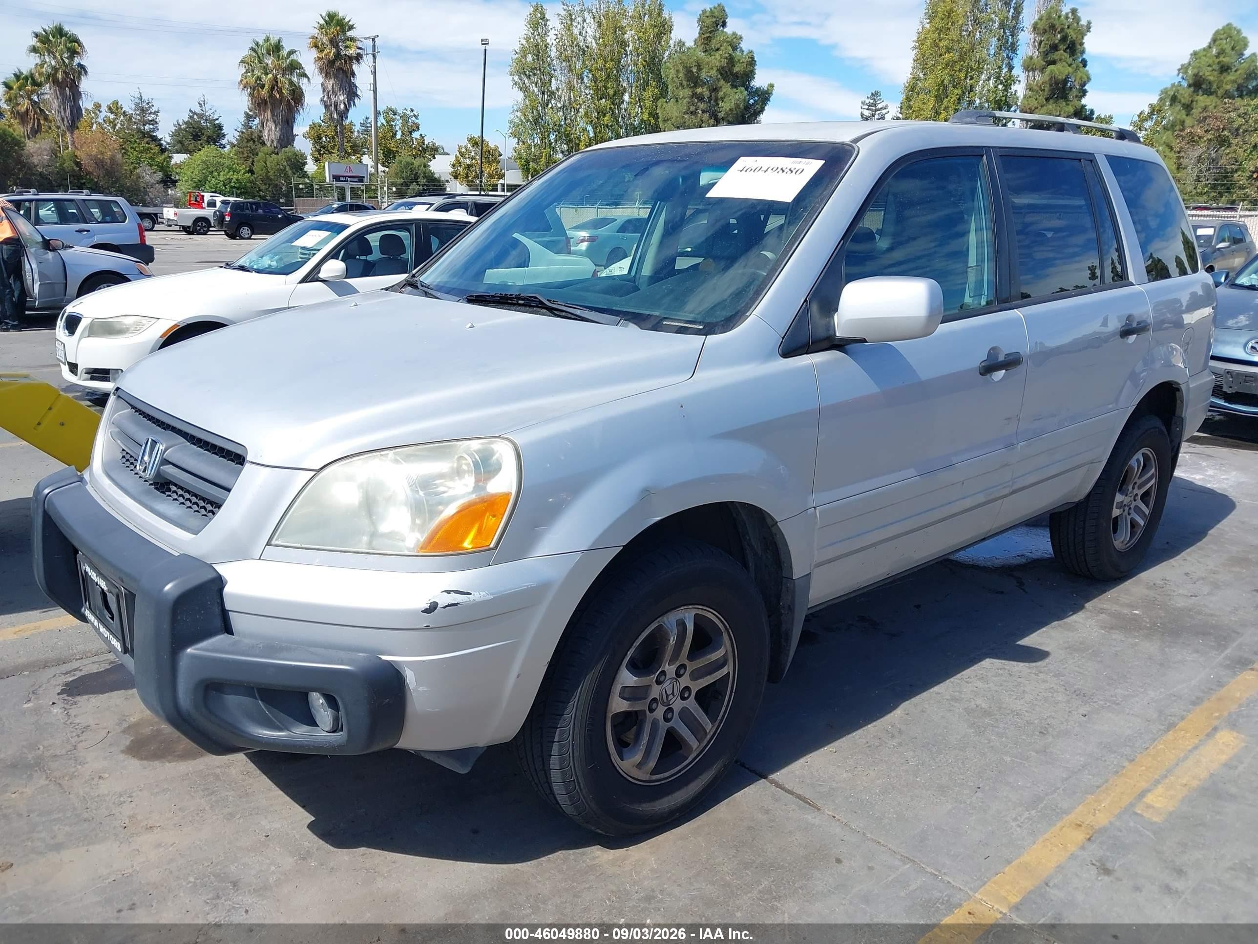 2003 Honda Pilot Ex-l Silver vin: 2HKYF187X3H566229