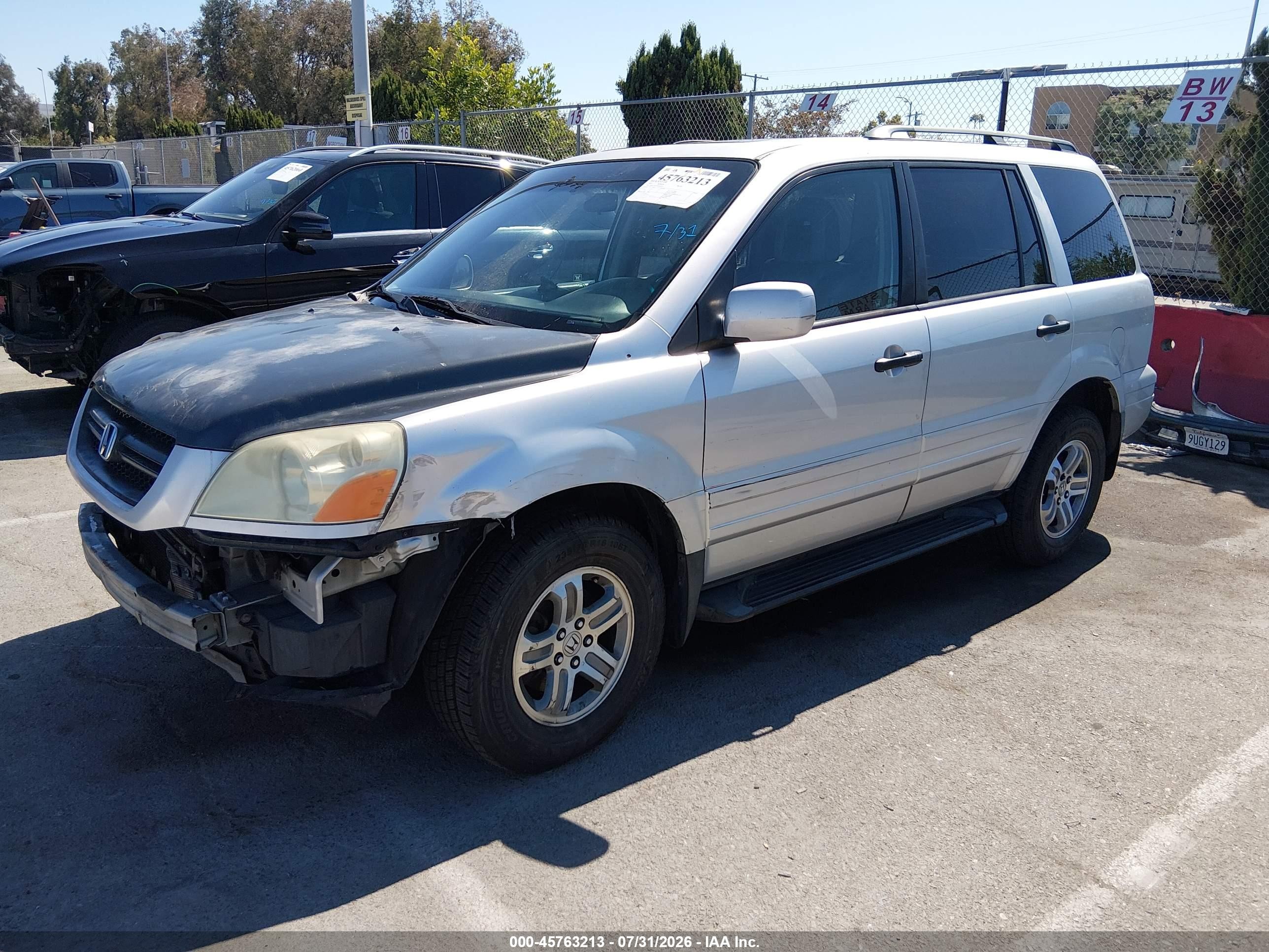 2005 Honda Pilot Ex-l Silver vin: 2HKYF187X5H524534