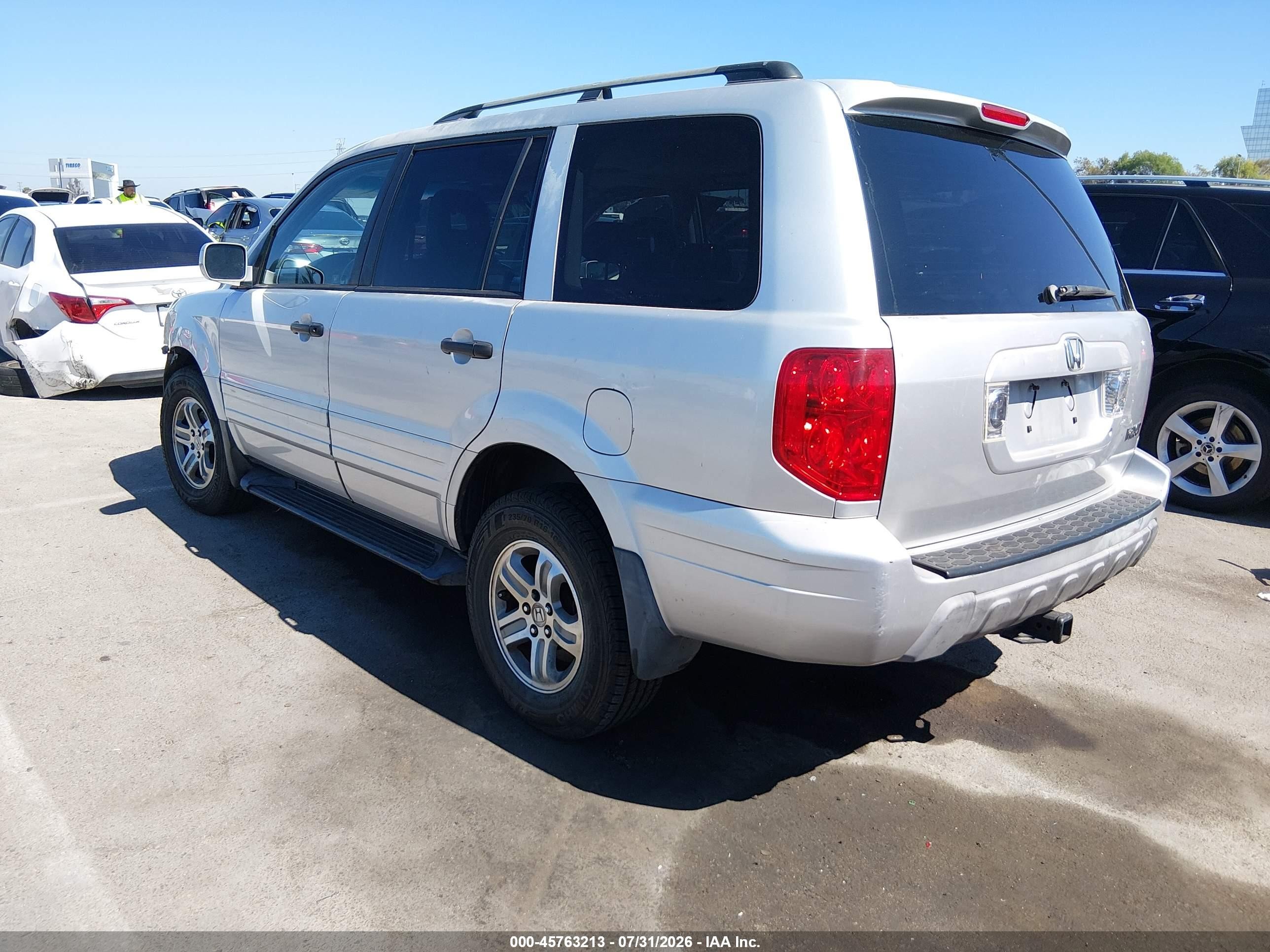 2005 Honda Pilot Ex-l Silver vin: 2HKYF187X5H524534