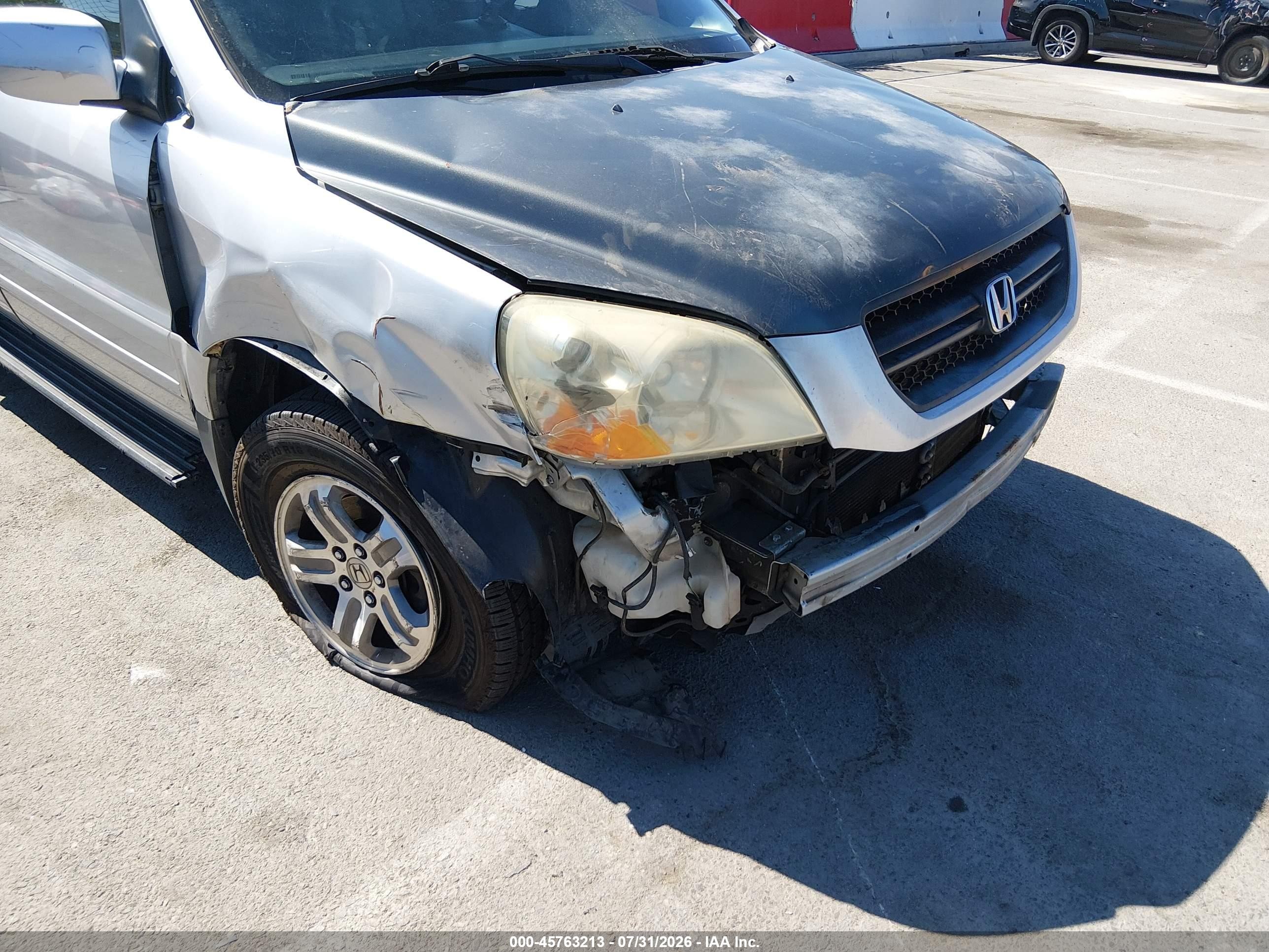 2005 Honda Pilot Ex-l Silver vin: 2HKYF187X5H524534