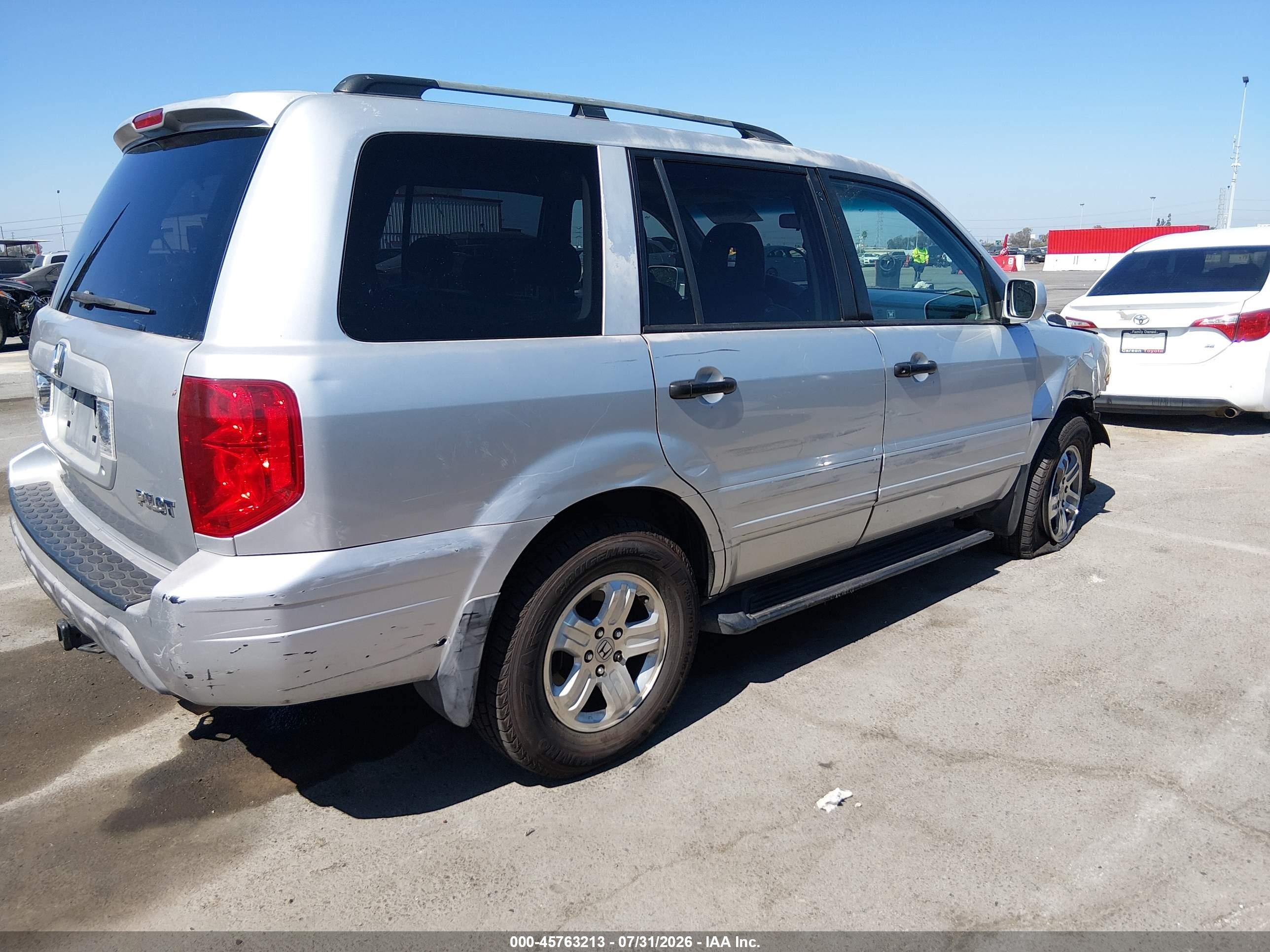 2005 Honda Pilot Ex-l Silver vin: 2HKYF187X5H524534