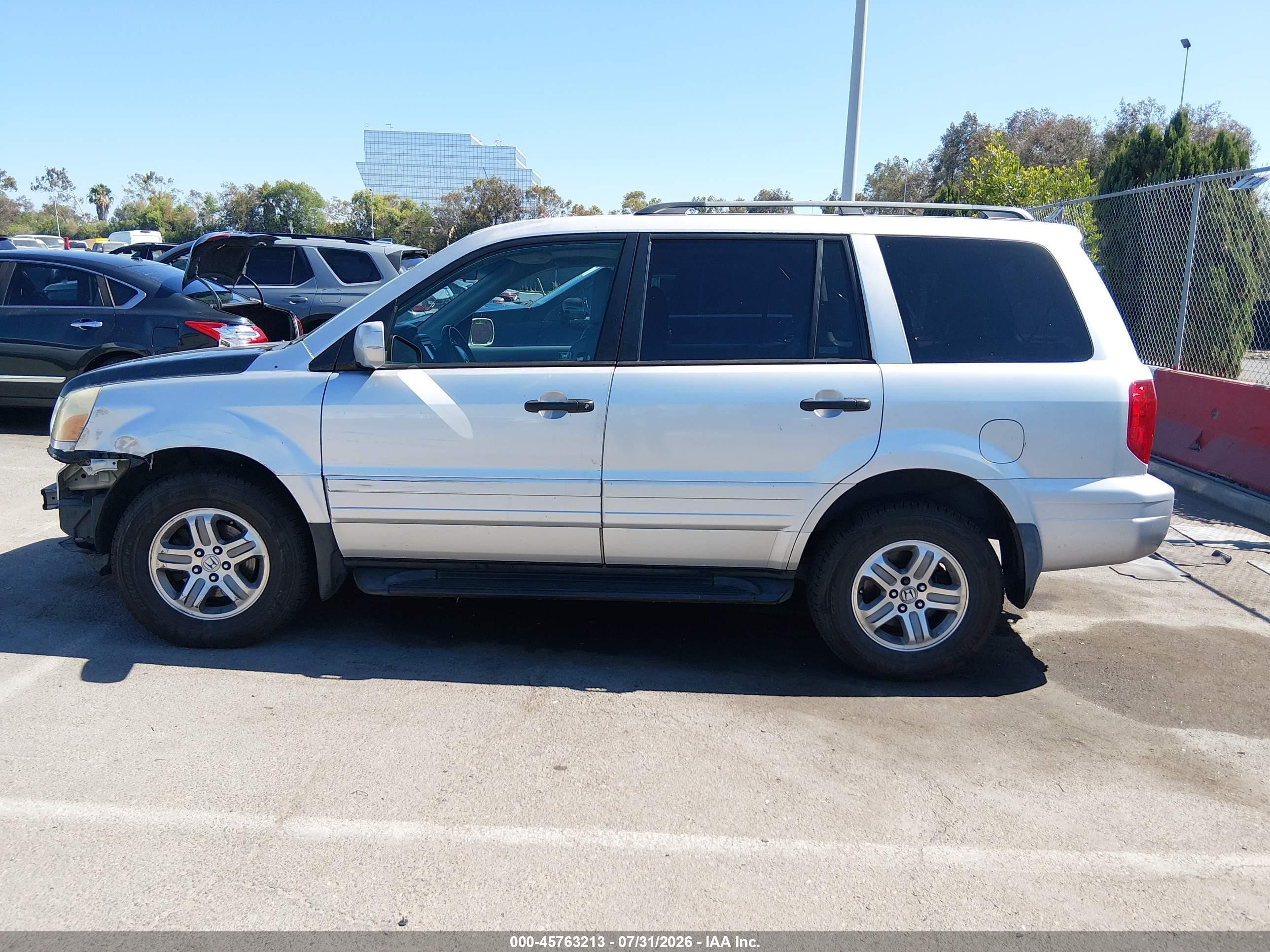 2005 Honda Pilot Ex-l Silver vin: 2HKYF187X5H524534