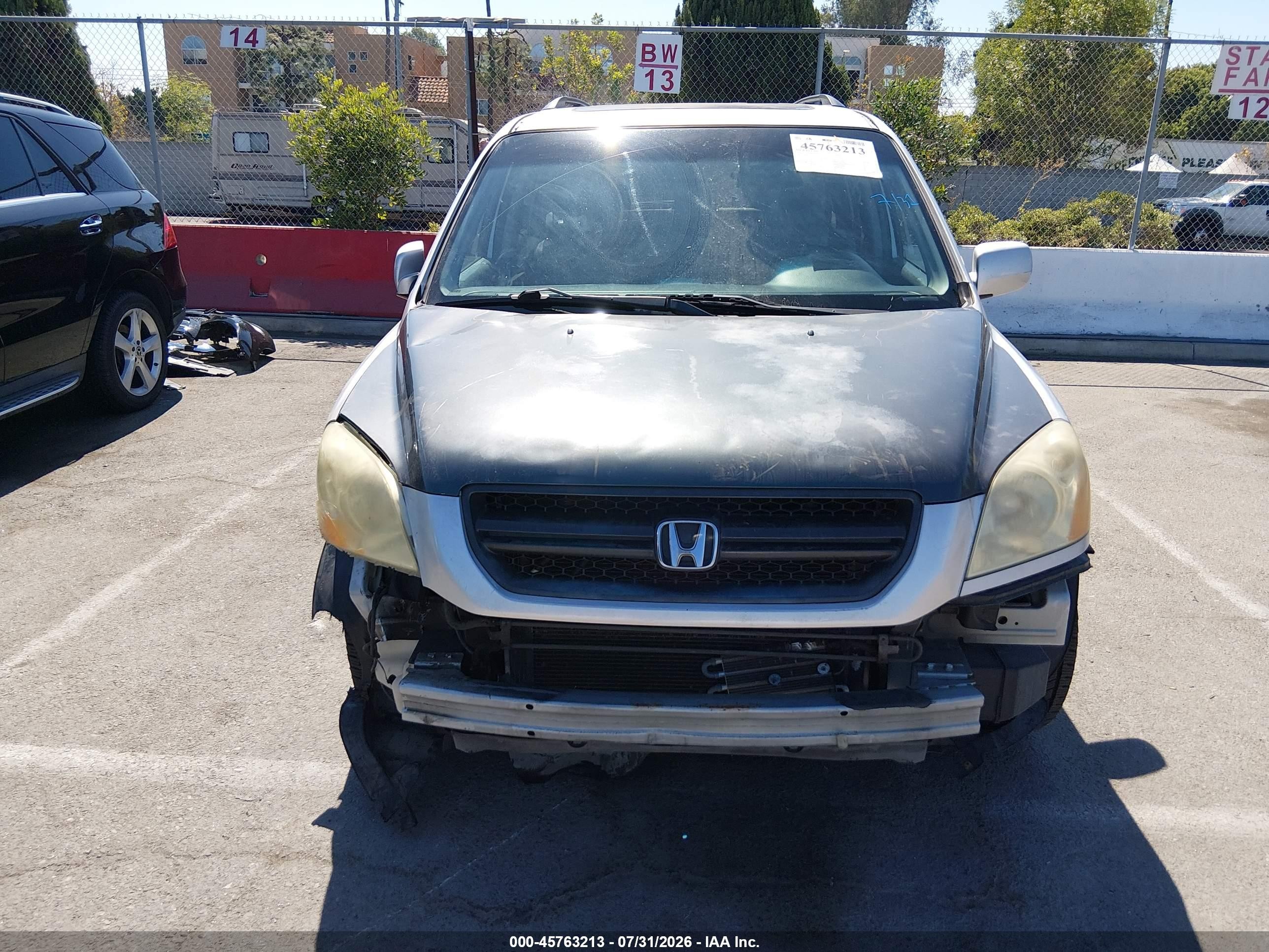 2005 Honda Pilot Ex-l Silver vin: 2HKYF187X5H524534