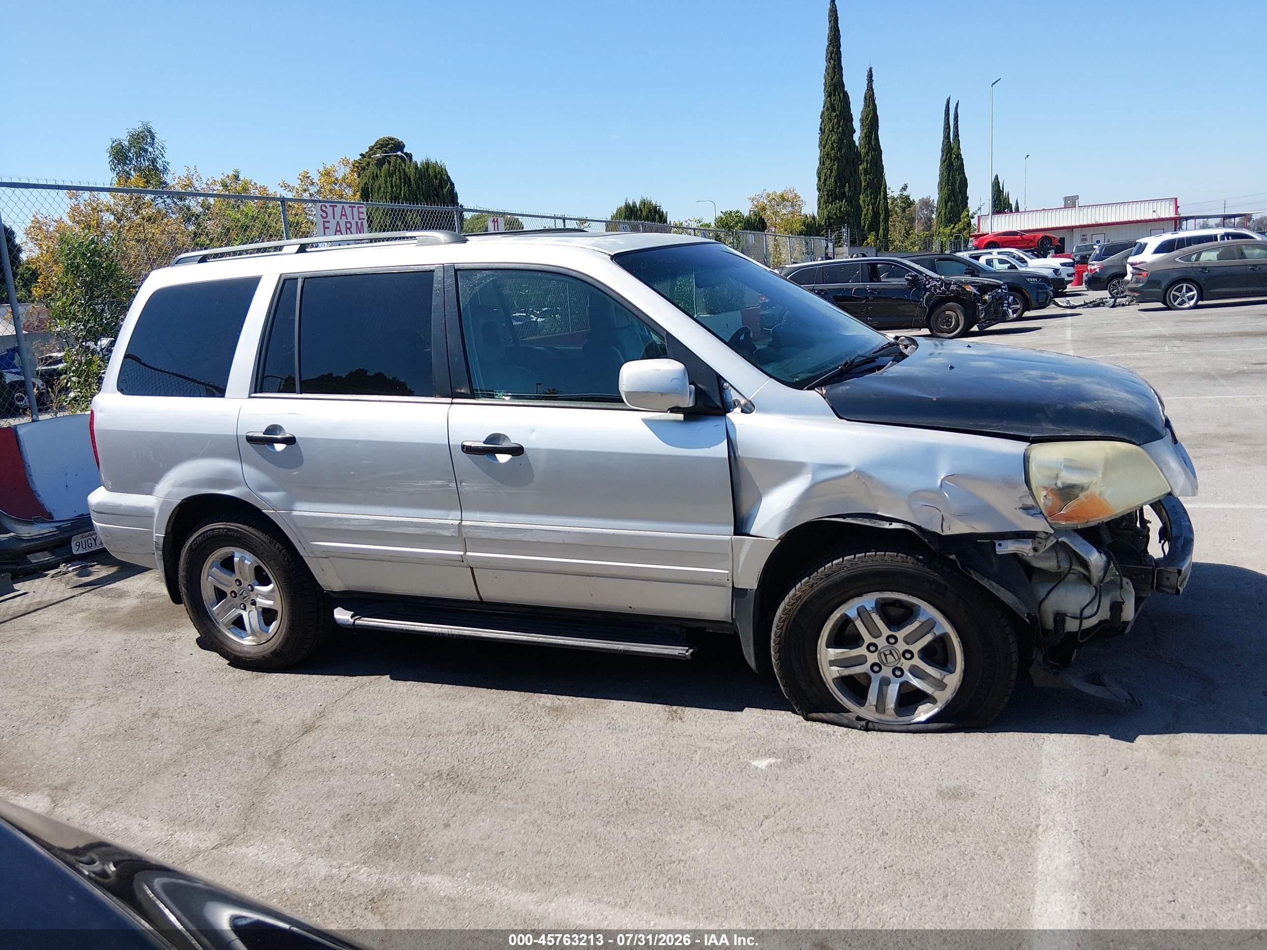 2005 Honda Pilot Ex-l Silver vin: 2HKYF187X5H524534