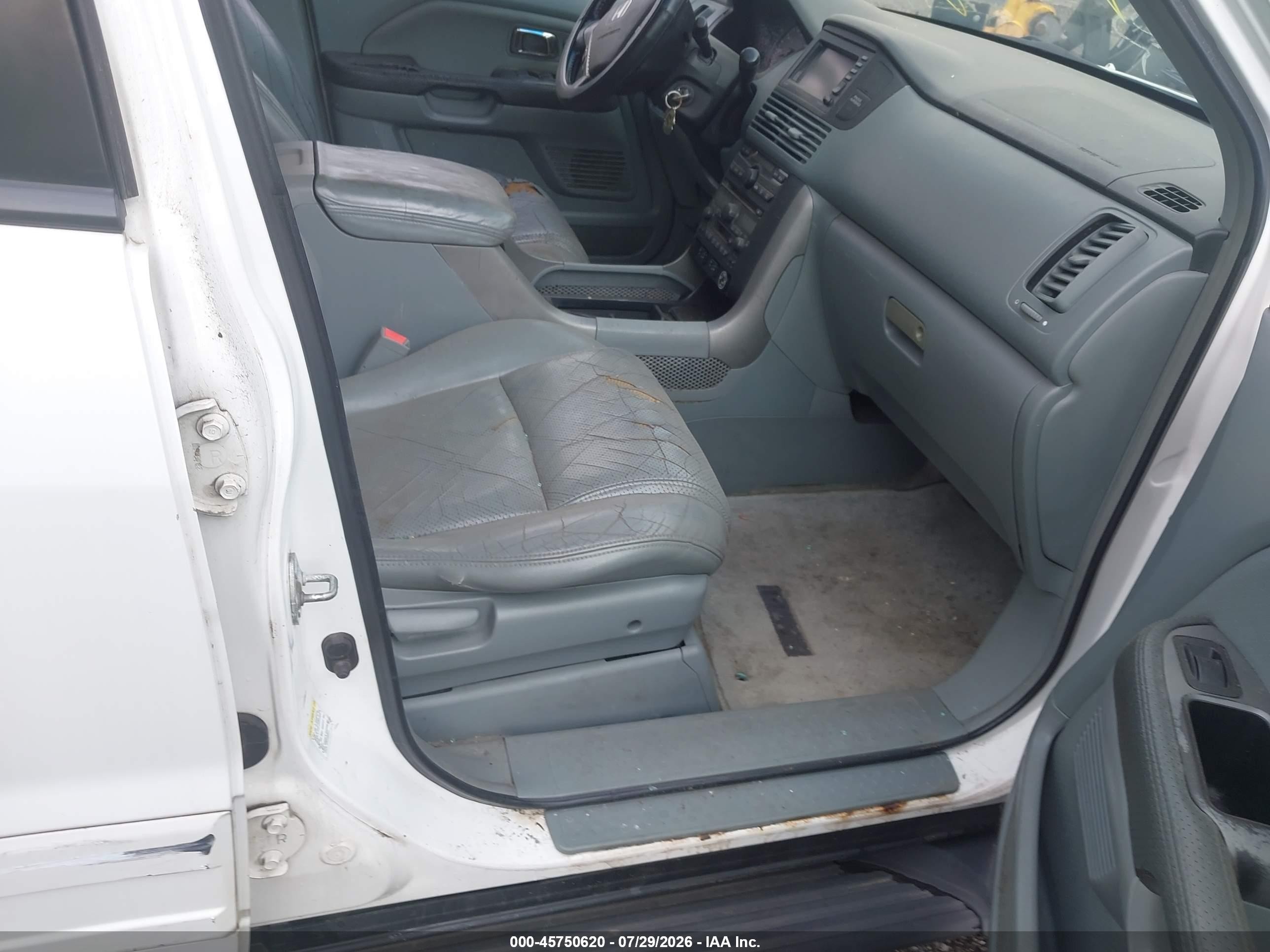 2005 Honda Pilot Ex-l Белый vin: 2HKYF187X5H546016