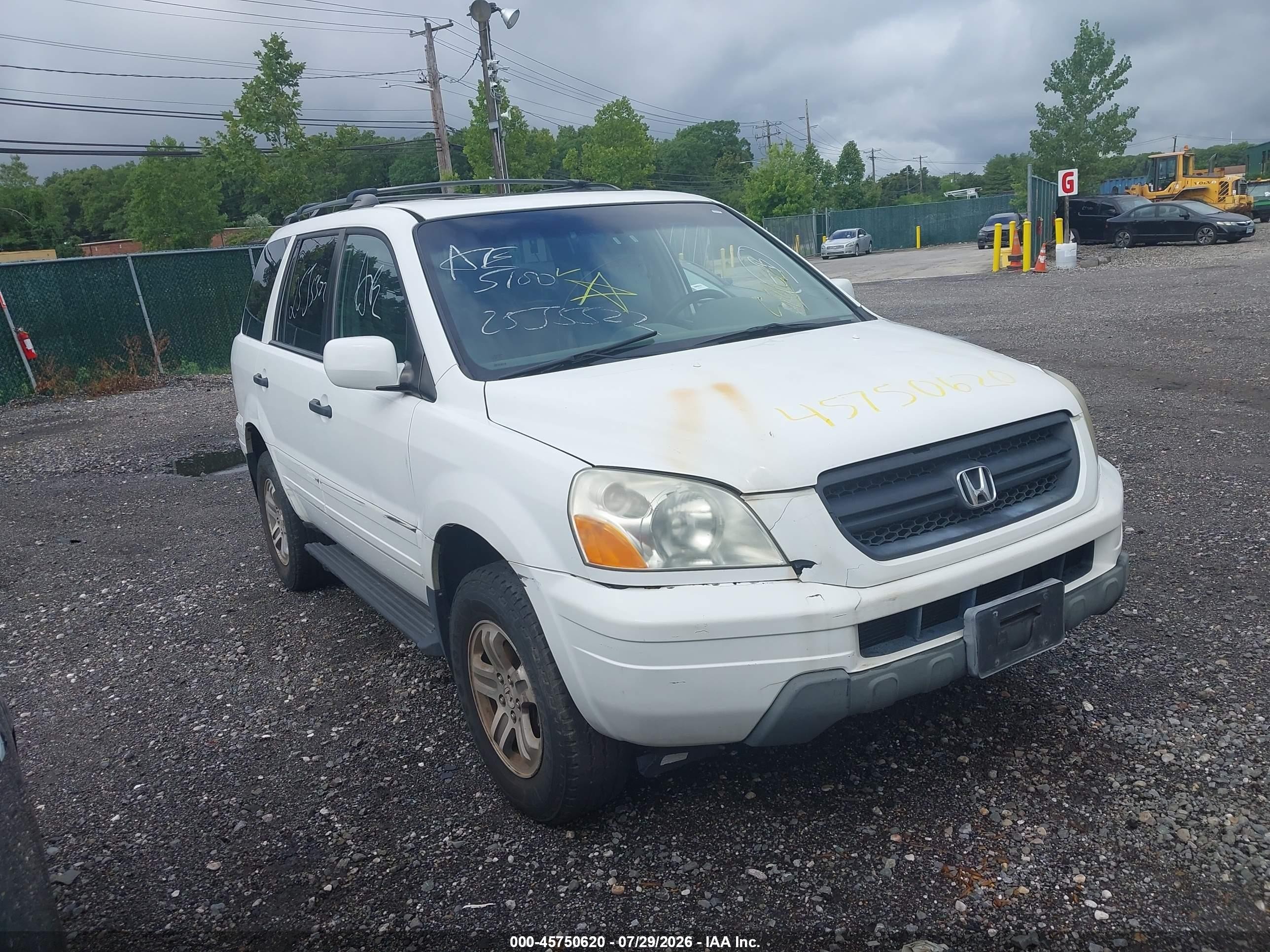 2005 Honda Pilot Ex-l Белый vin: 2HKYF187X5H546016