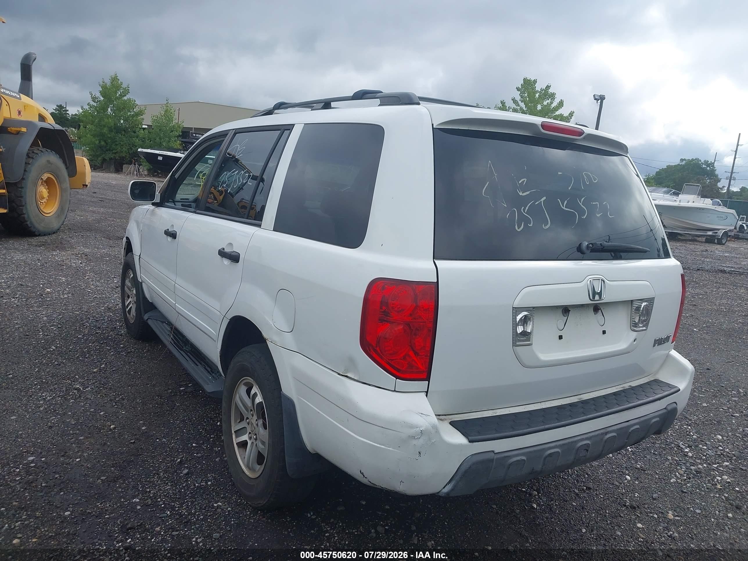 2005 Honda Pilot Ex-l Белый vin: 2HKYF187X5H546016