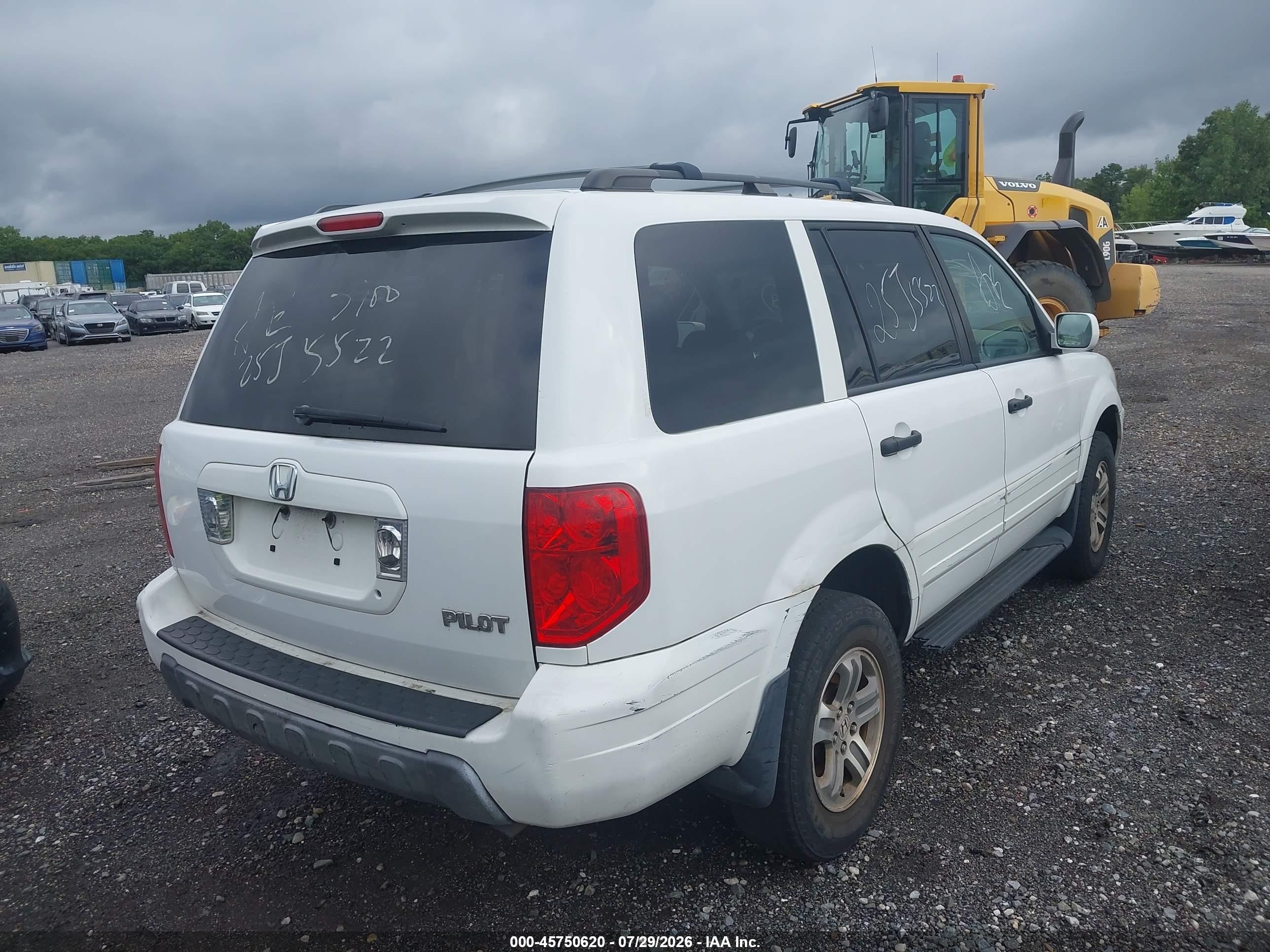 2005 Honda Pilot Ex-l Белый vin: 2HKYF187X5H546016