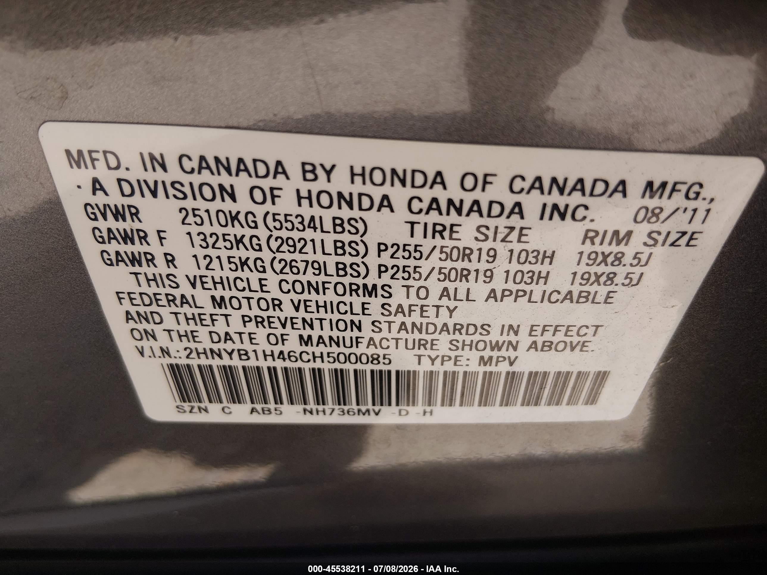 2012 Acura Zdx Gray vin: 2HNYB1H46CH500085