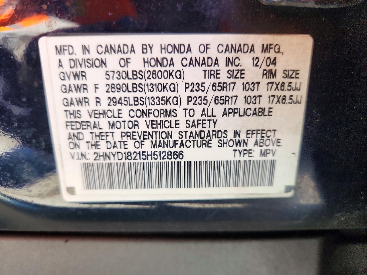 2005 Acura Mdx Black vin: 2HNYD18215H512866