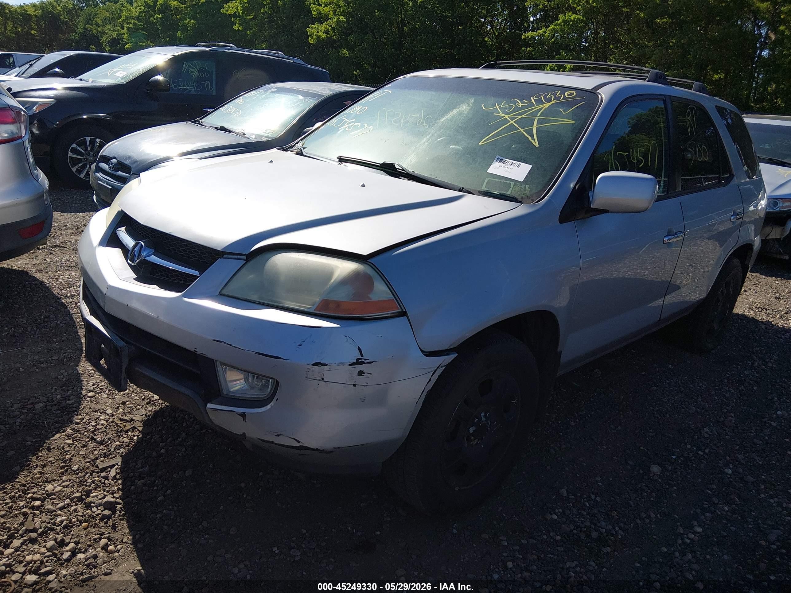 2002 Acura Mdx   Gray vin: 2HNYD18252H536776
