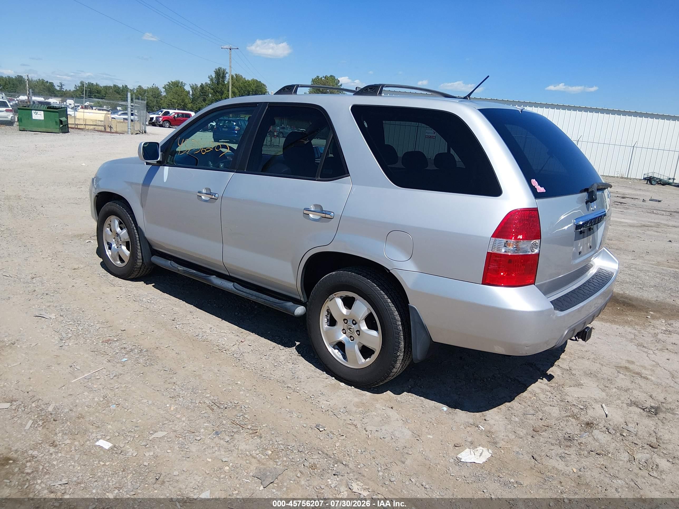 2003 Acura Mdx   Серебряный vin: 2HNYD18253H506615