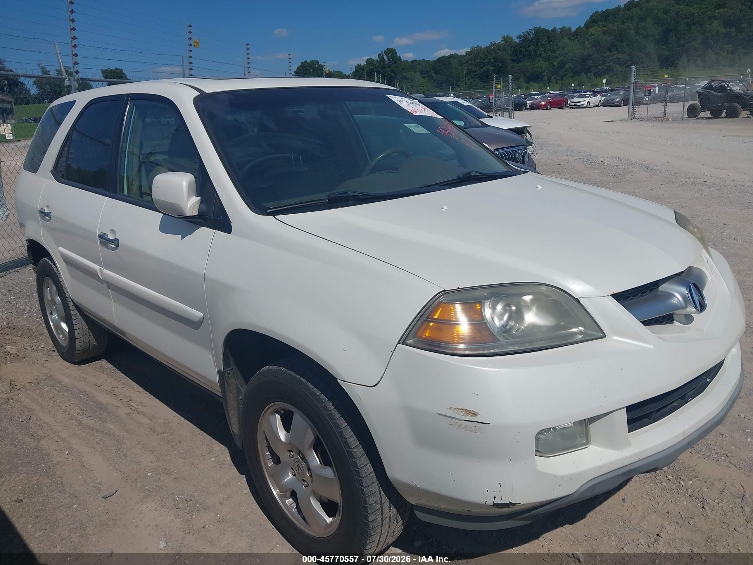 2006 Acura Mdx   White vin: 2HNYD18256H550358