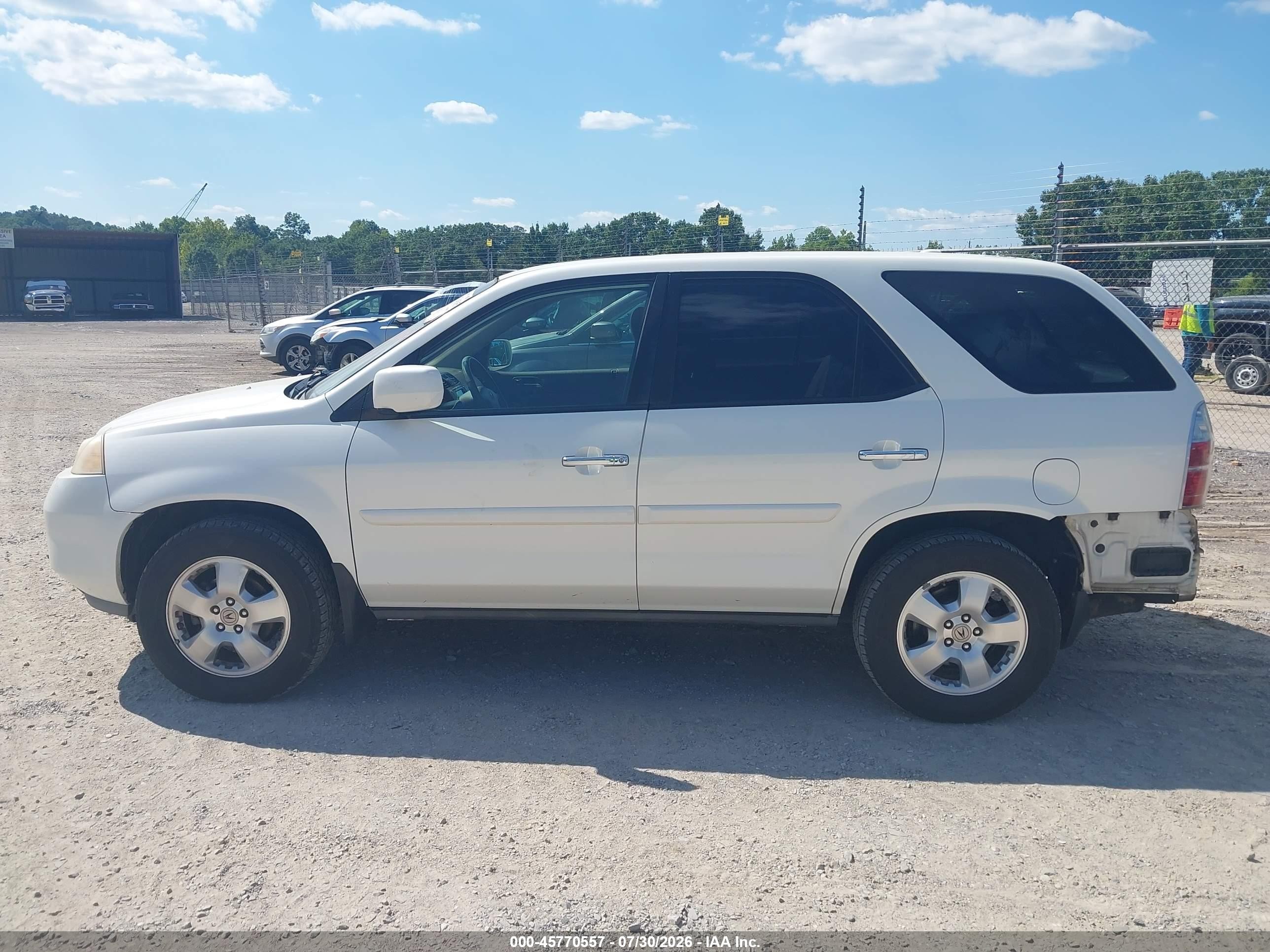 2006 Acura Mdx   White vin: 2HNYD18256H550358