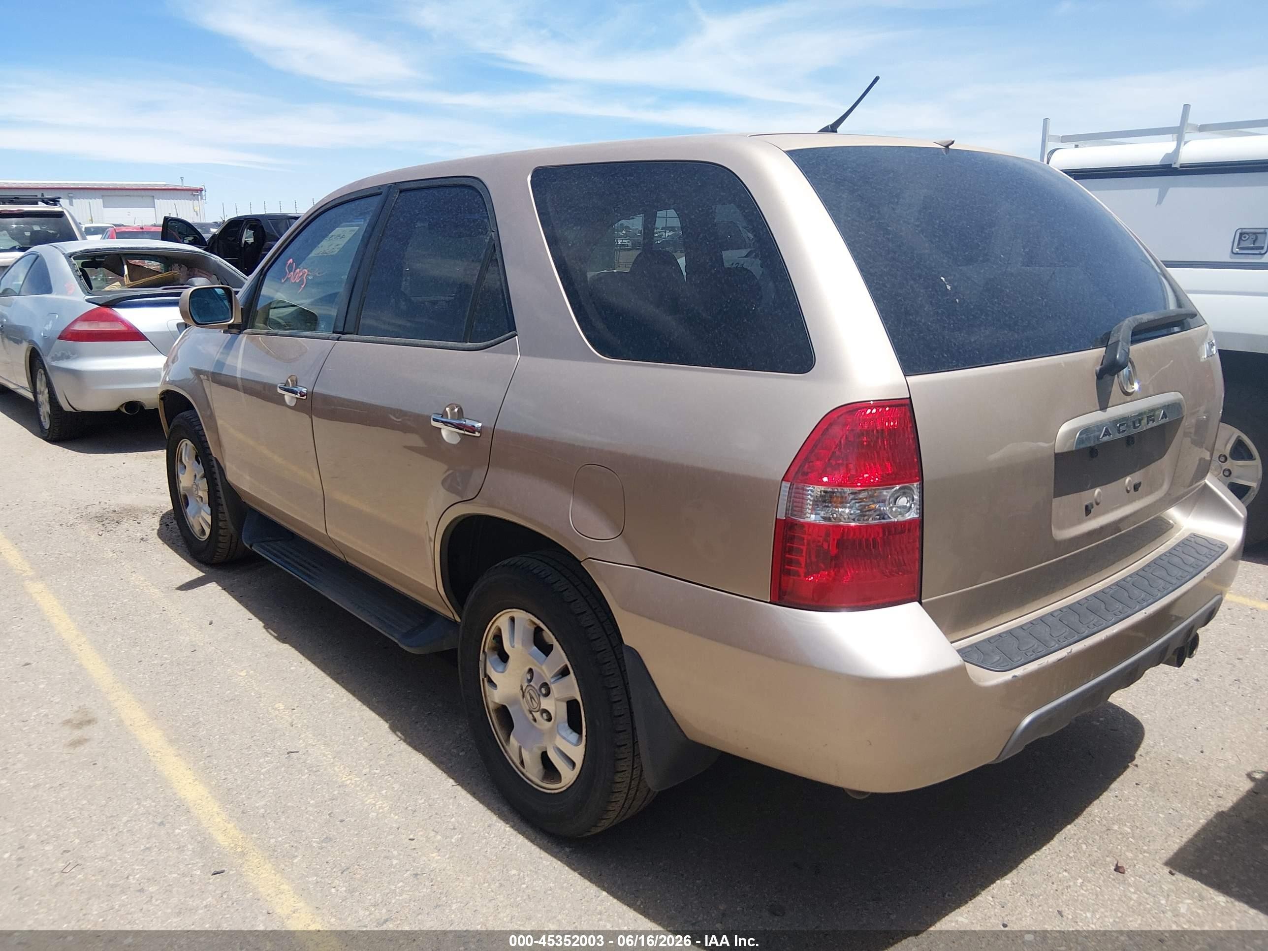 2001 Acura Mdx   Gold vin: 2HNYD18281H544501