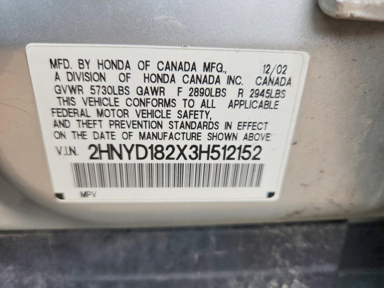2003 Acura Mdx Silver vin: 2HNYD182X3H512152