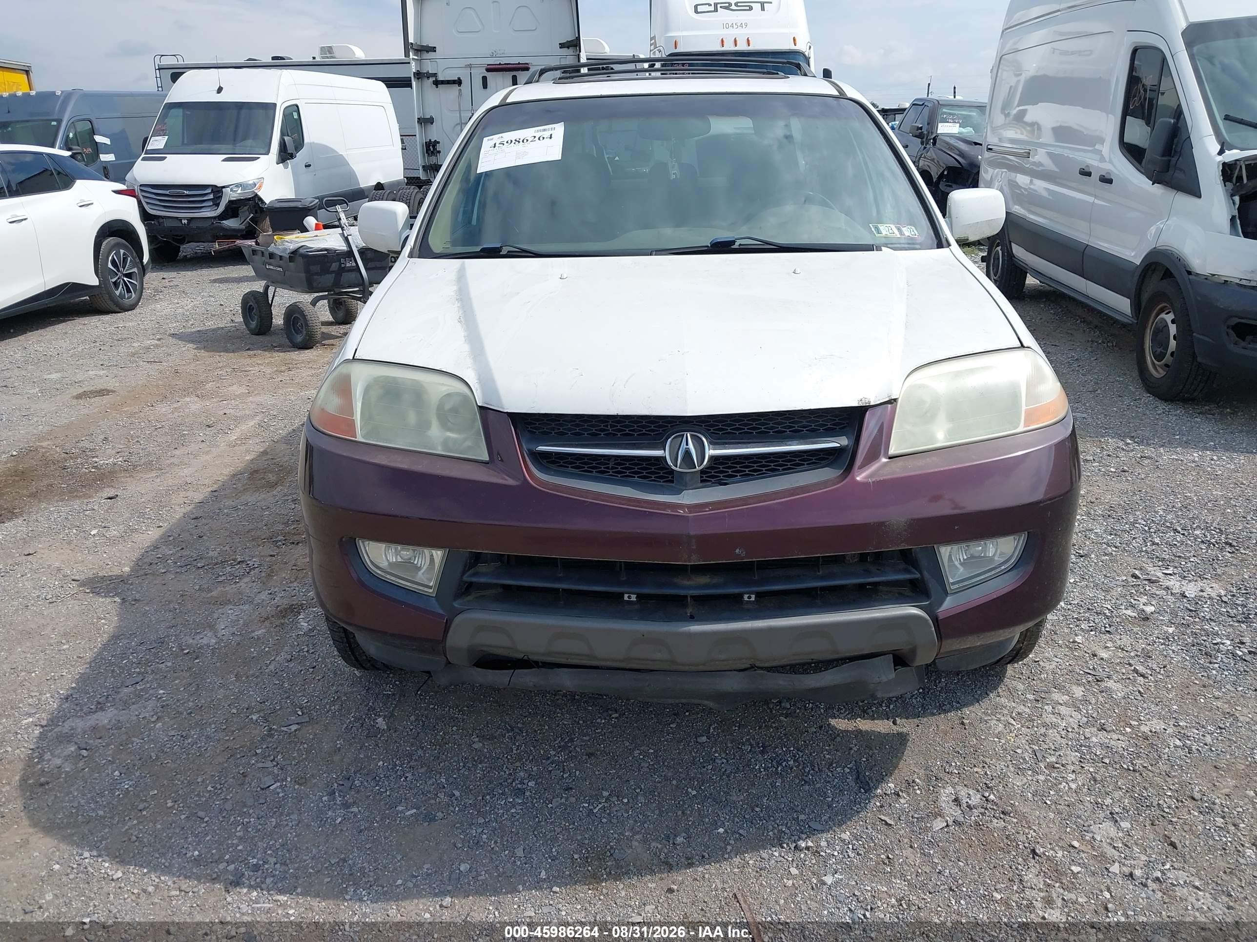 2002 Acura Mdx   White vin: 2HNYD18602H524845