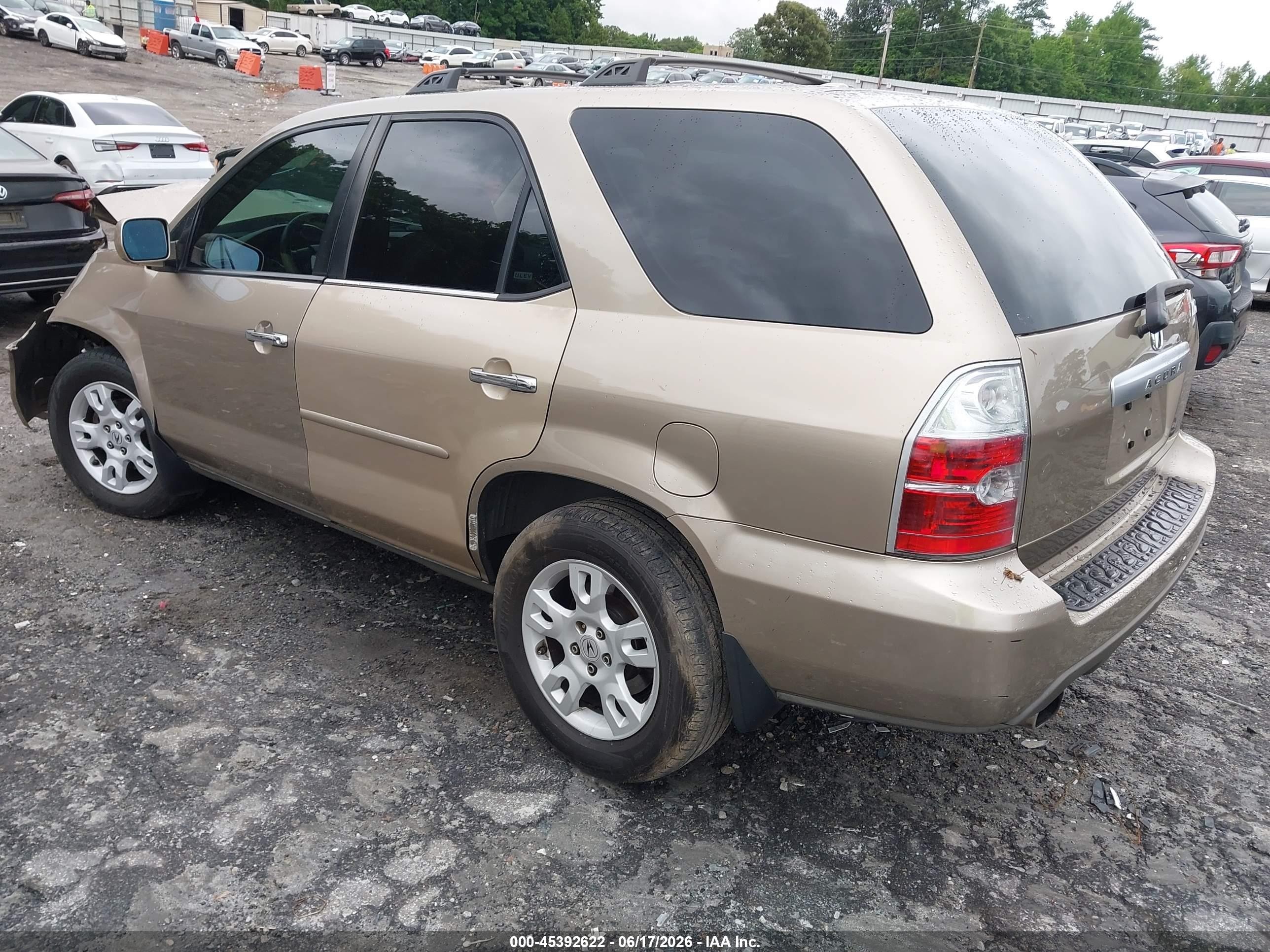 2006 Acura Mdx   Tan vin: 2HNYD18626H510161