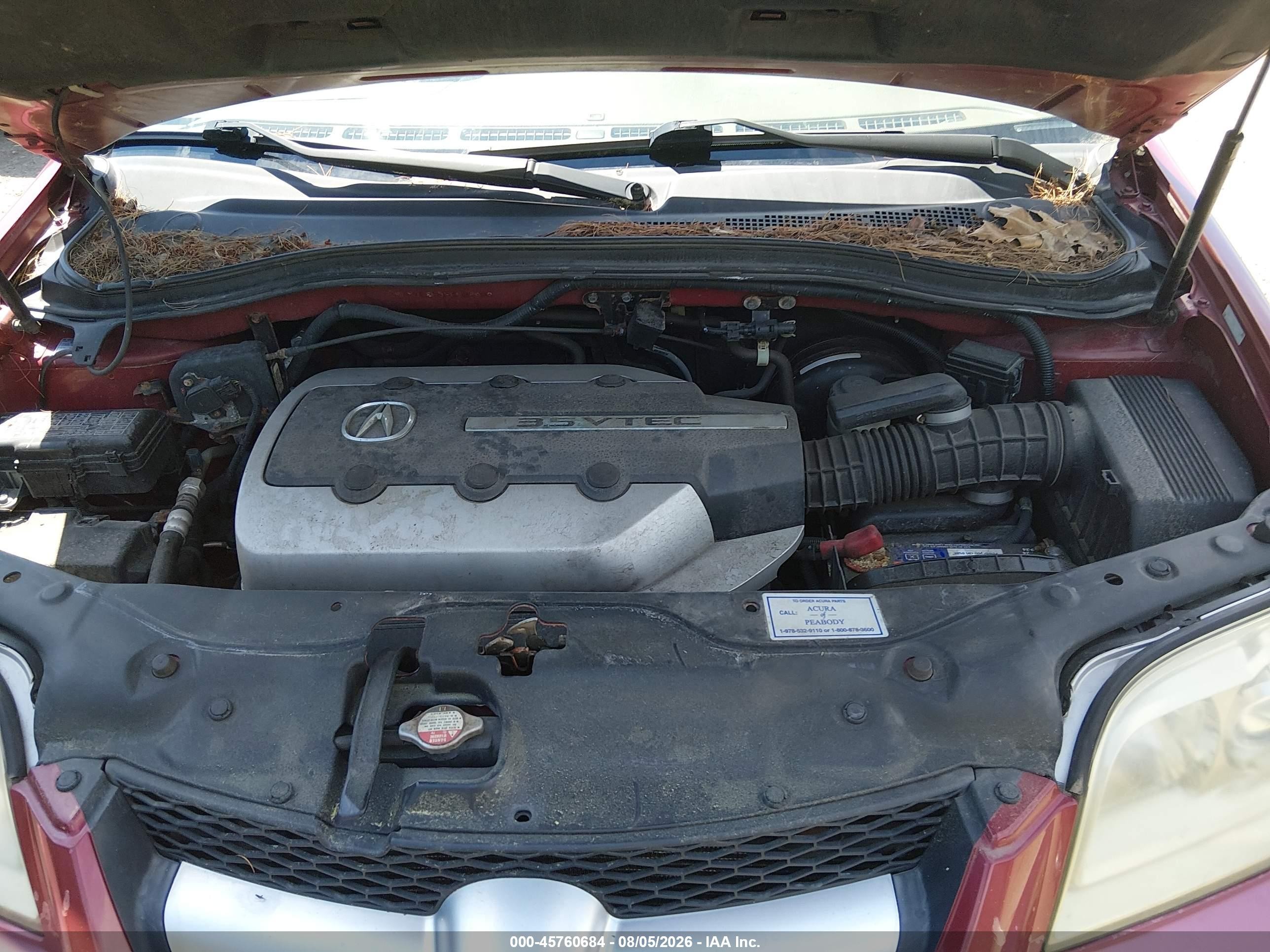 2005 Acura Mdx   Красный vin: 2HNYD18635H506828