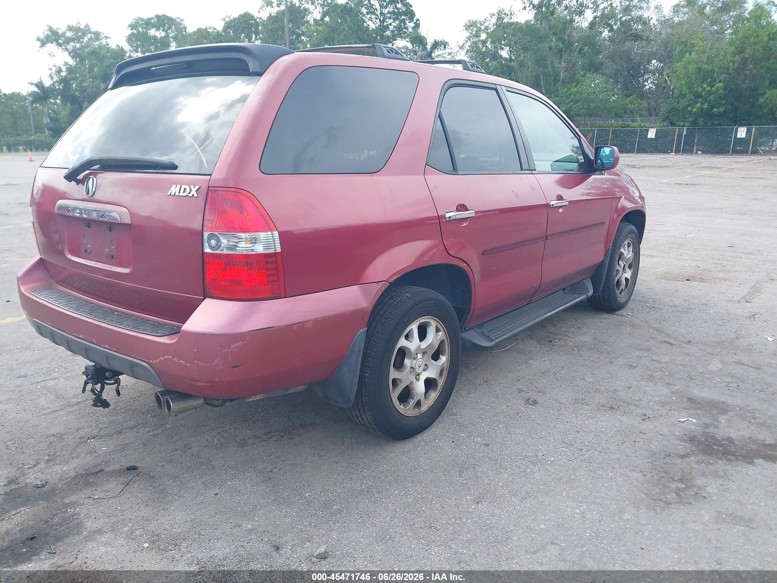 2002 Acura Mdx   Red vin: 2HNYD18642H538568