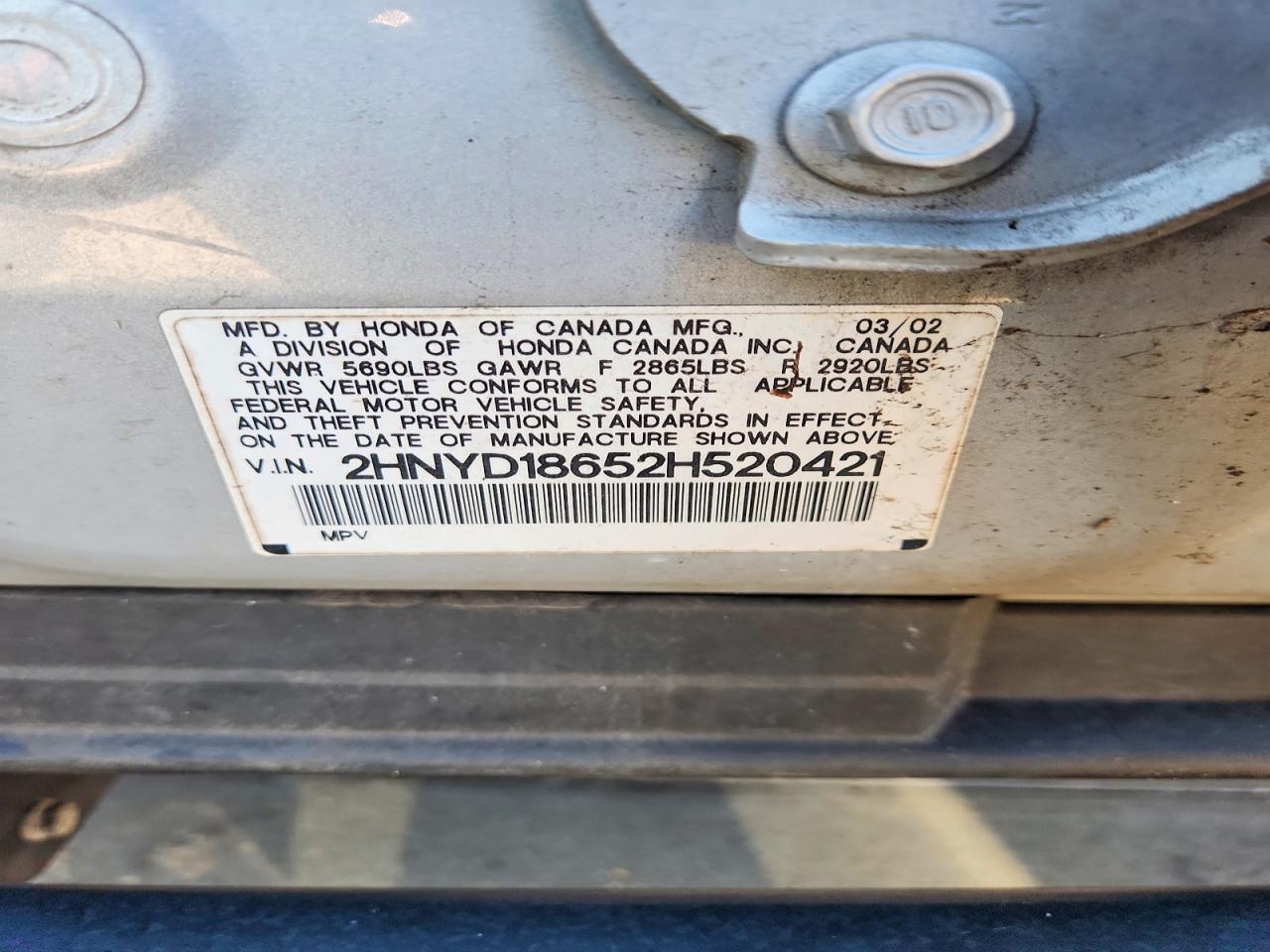2002 Acura Mdx Touring Silver vin: 2HNYD18652H520421