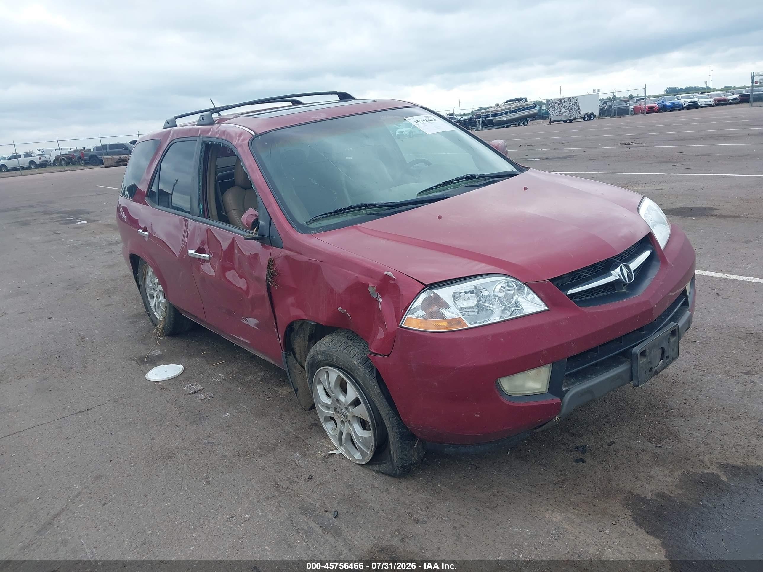 2003 Acura Mdx   Red vin: 2HNYD18653H555624
