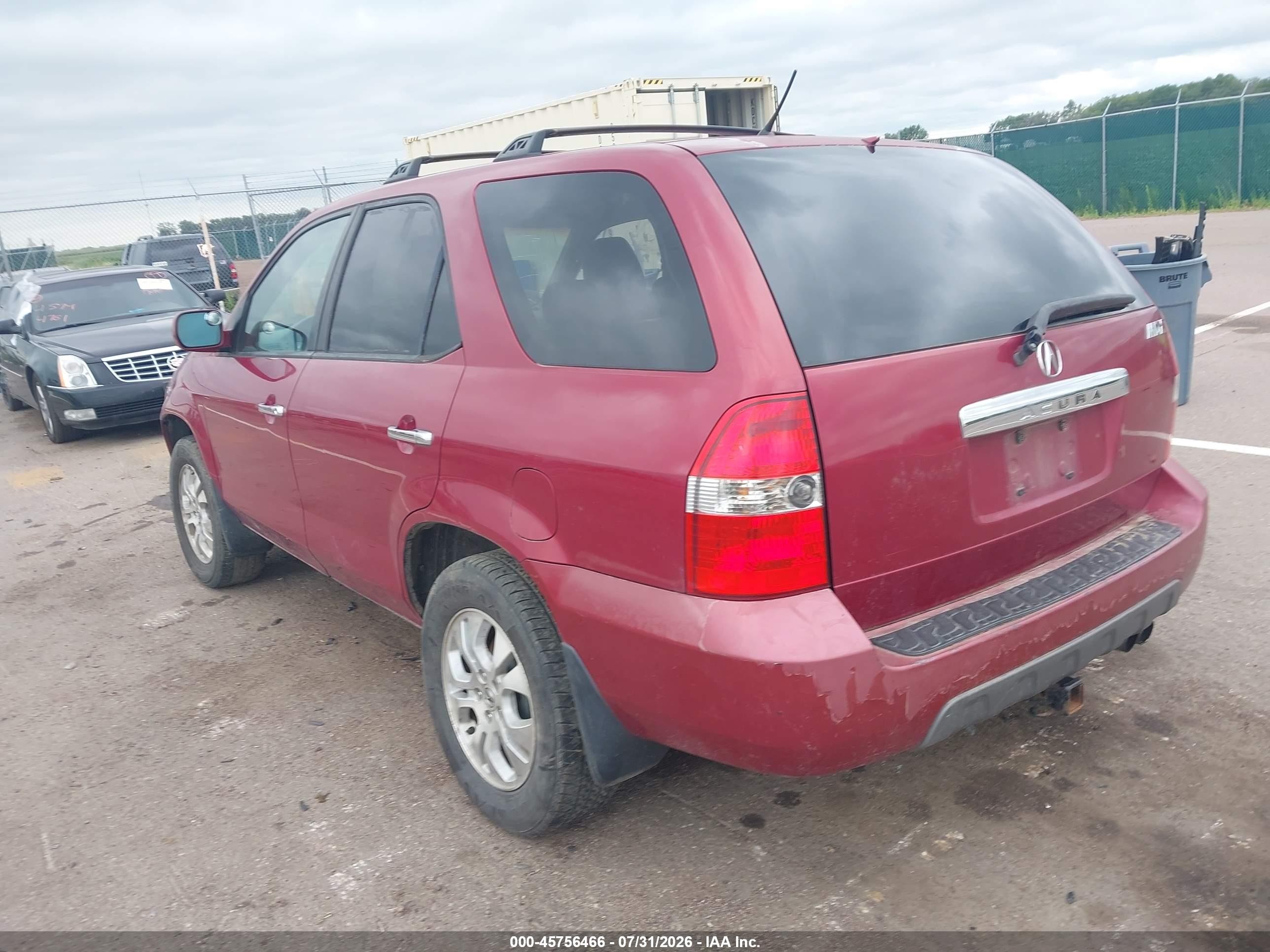 2003 Acura Mdx   Красный vin: 2HNYD18653H555624